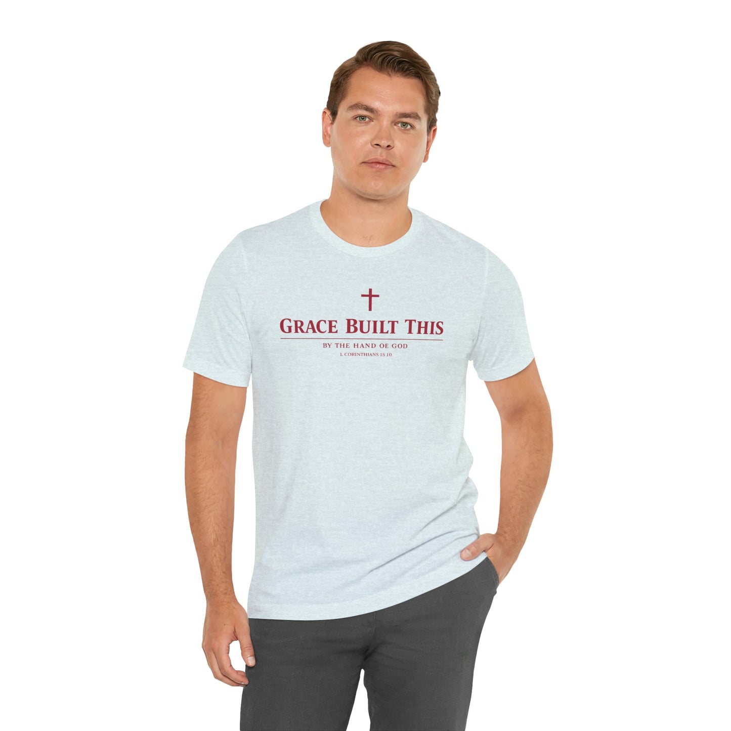 Grace Built This T-Shirt — Christian Faith Tee with Cross