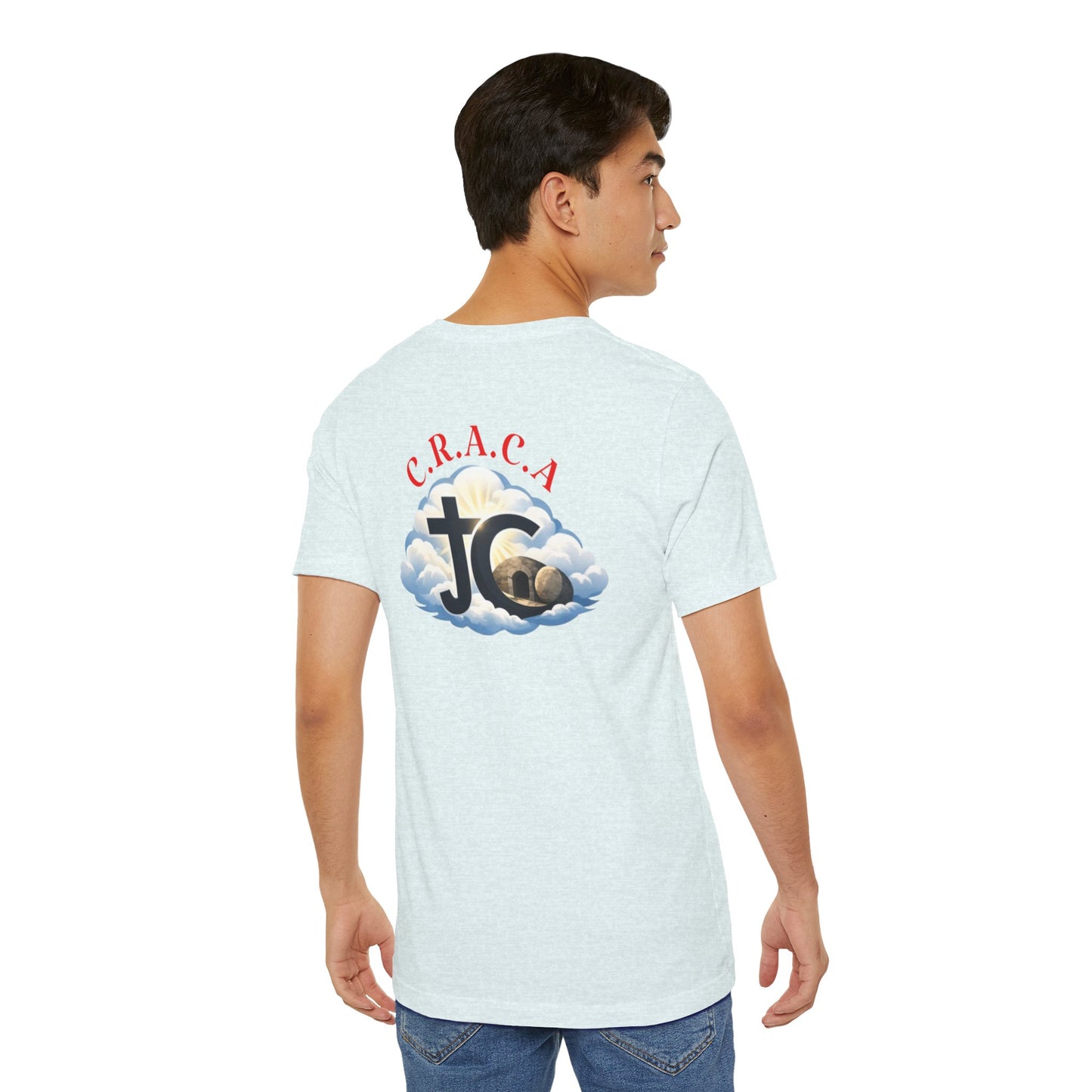 Christian JC Cross Tee — CRACA (Crucified.Risen.And.Coming.Again) Graphic T‑Shirt