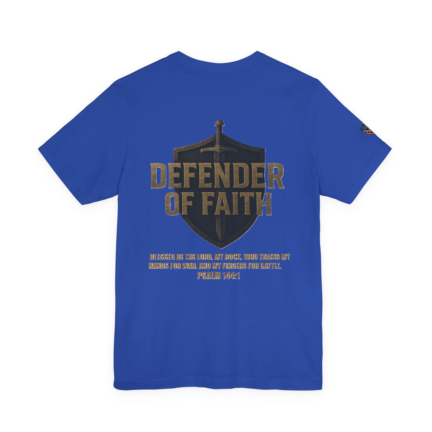 Psalm 144:1 'Defender of Faith' T-Shirt — Christian Scripture Tee