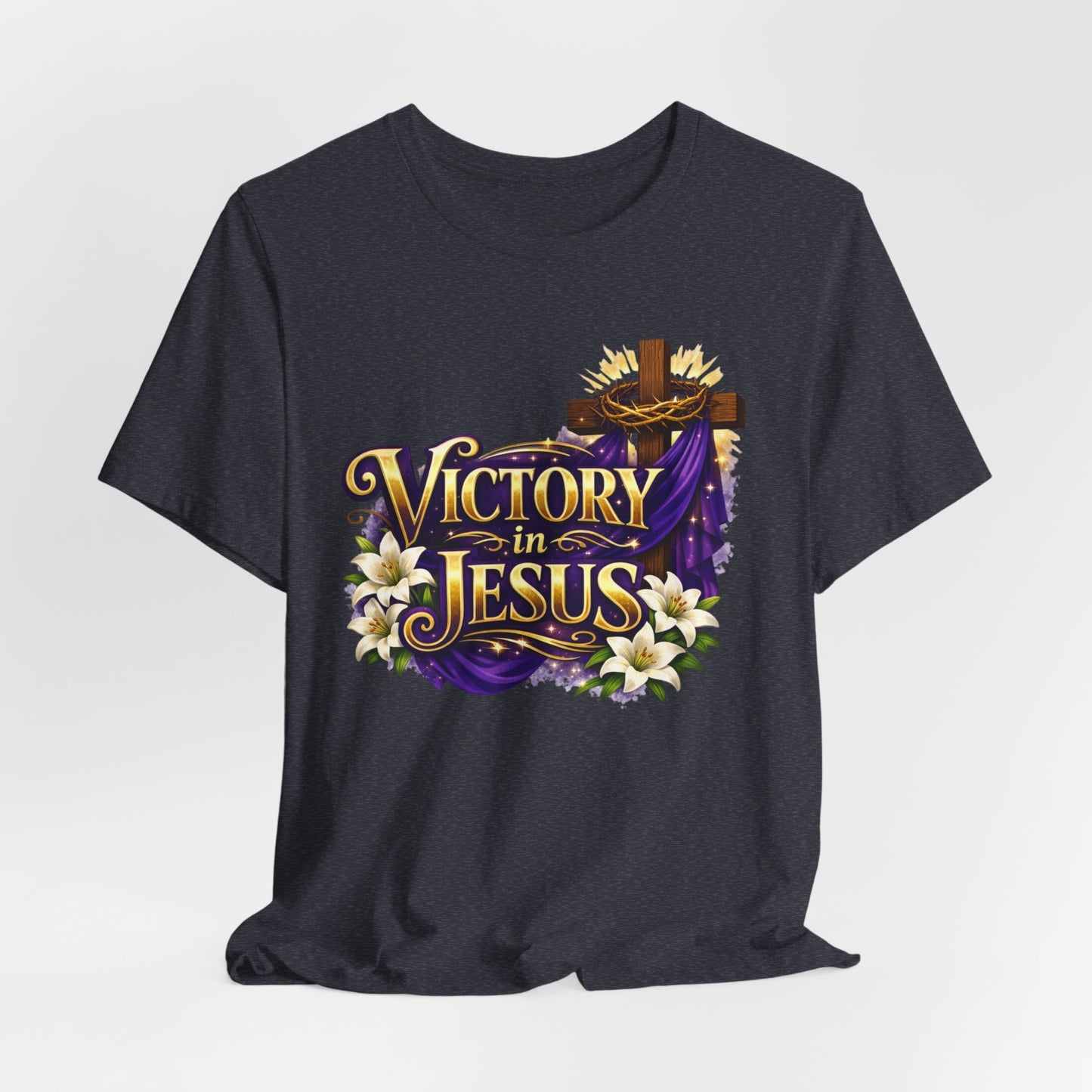 Victory In Jesus Christian T-Shirt — Cross Faith Tee