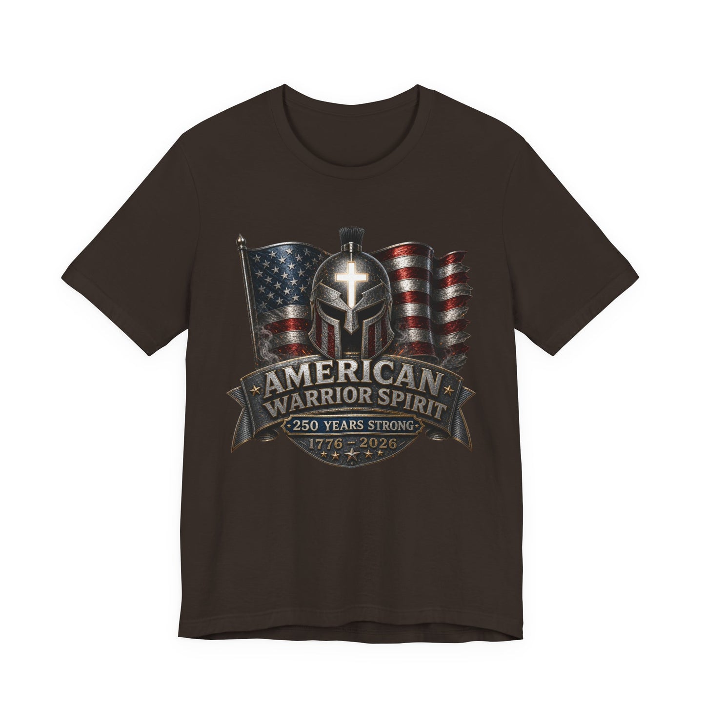 American Warrior Spirit T-Shirt – Patriotic 250 Years Strong Tee (1776–2026)