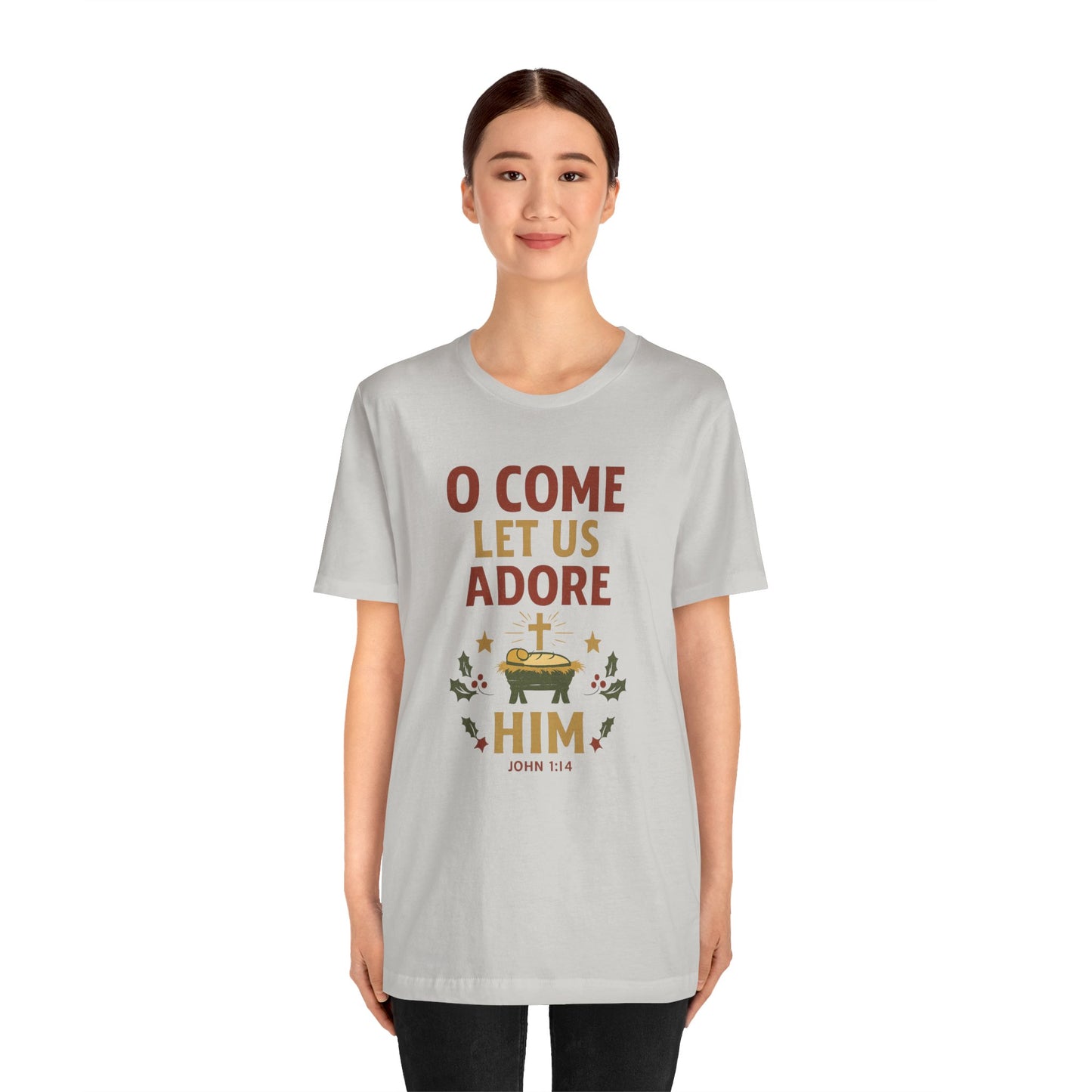 O Come Let Us Adore Him Christmas T-Shirt