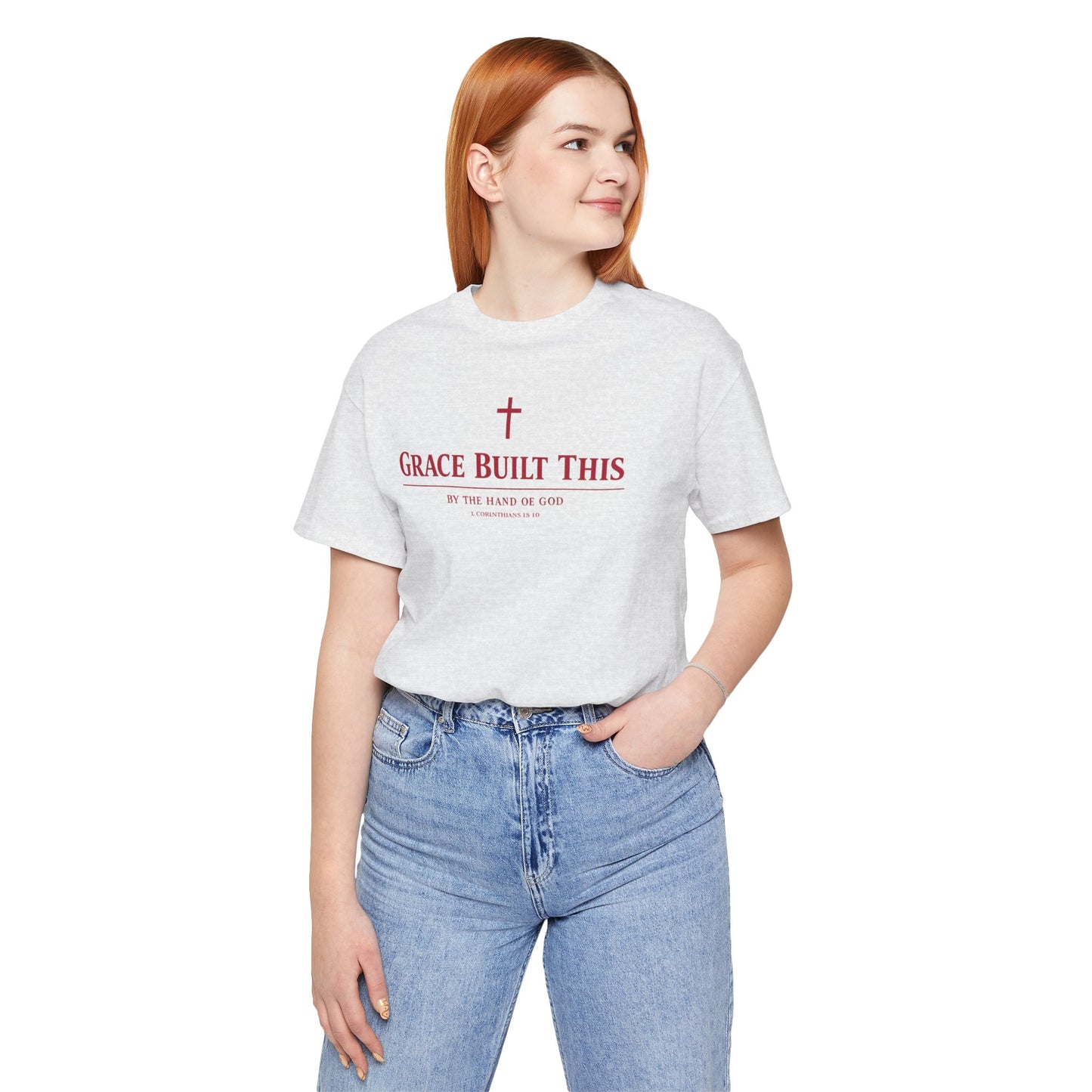 Grace Built This T-Shirt — Christian Faith Tee with Cross