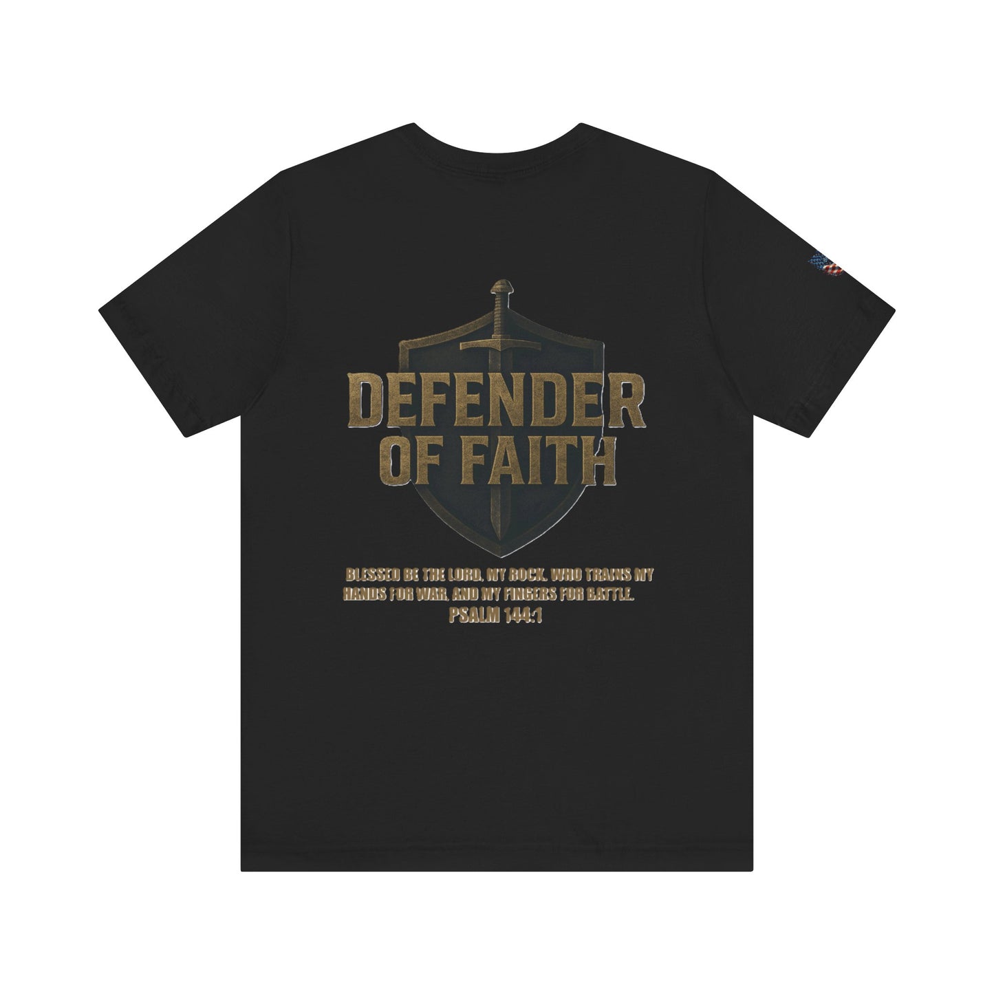 Psalm 144:1 'Defender of Faith' T-Shirt — Christian Scripture Tee