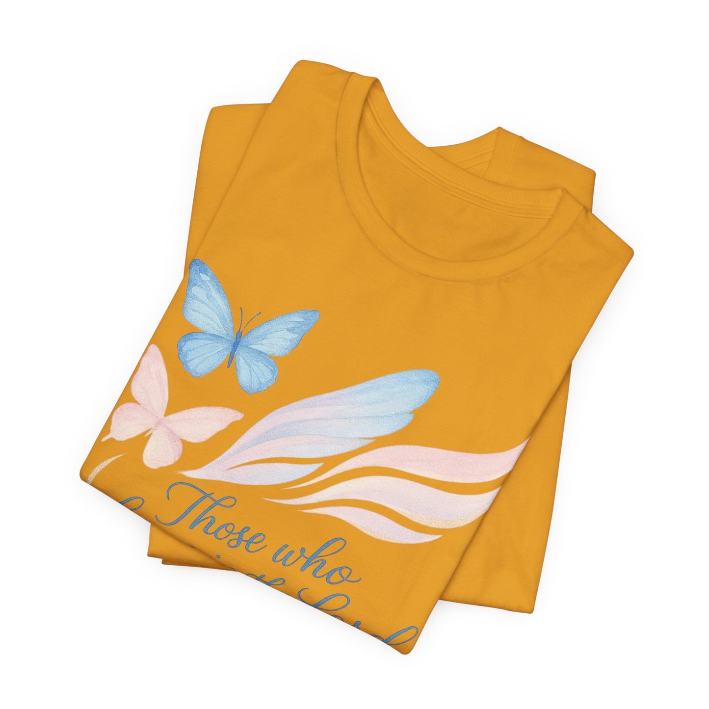 Inspirational Scripture T-Shirt – "Those Who Hope in the Lord" Isaiah 40:31, Pastel Butterflies