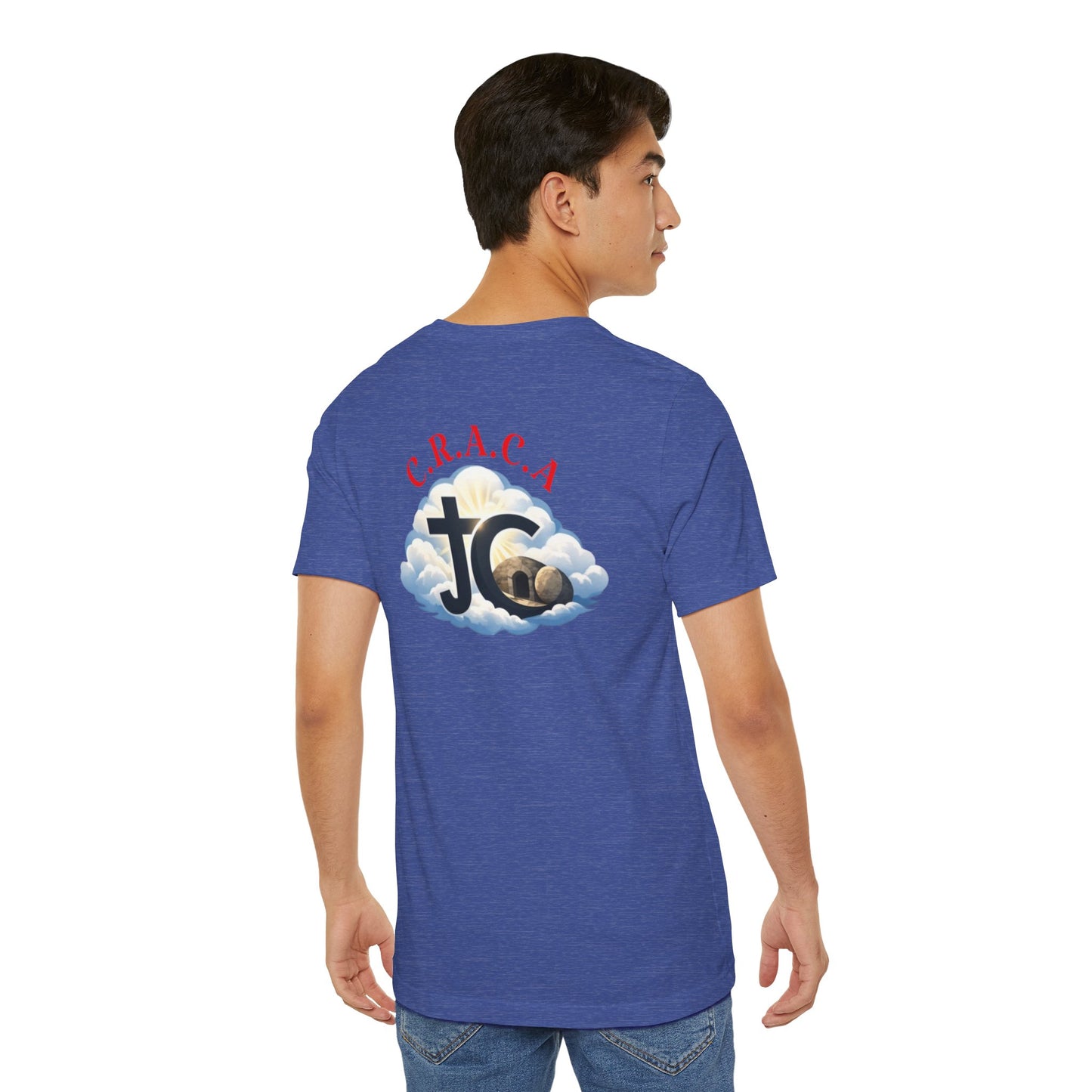 Christian JC Cross Tee — CRACA (Crucified.Risen.And.Coming.Again) Graphic T‑Shirt