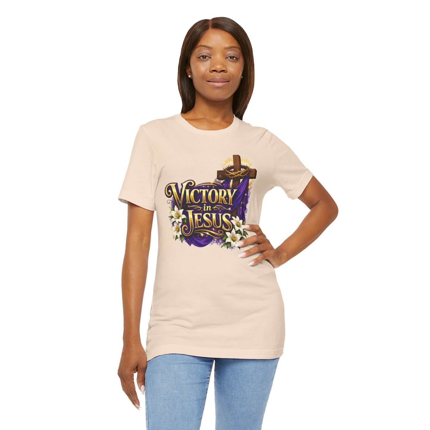 Victory In Jesus Christian T-Shirt — Cross Faith Tee