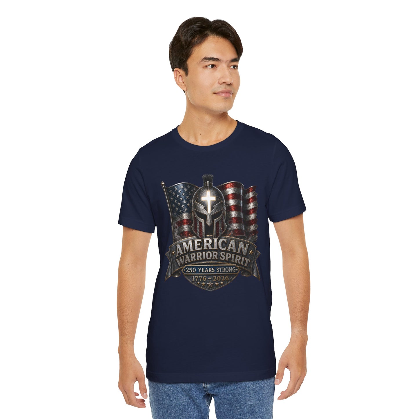 American Warrior Spirit T-Shirt – Patriotic 250 Years Strong Tee (1776–2026)