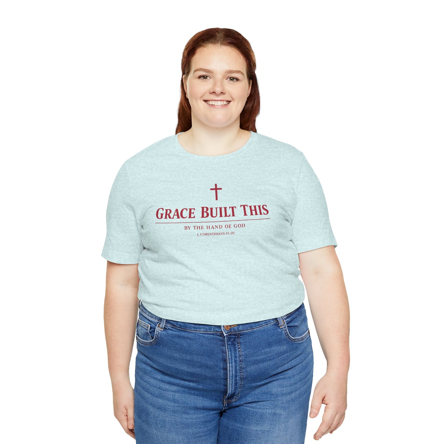 Grace Built This T-Shirt — Christian Faith Tee with Cross