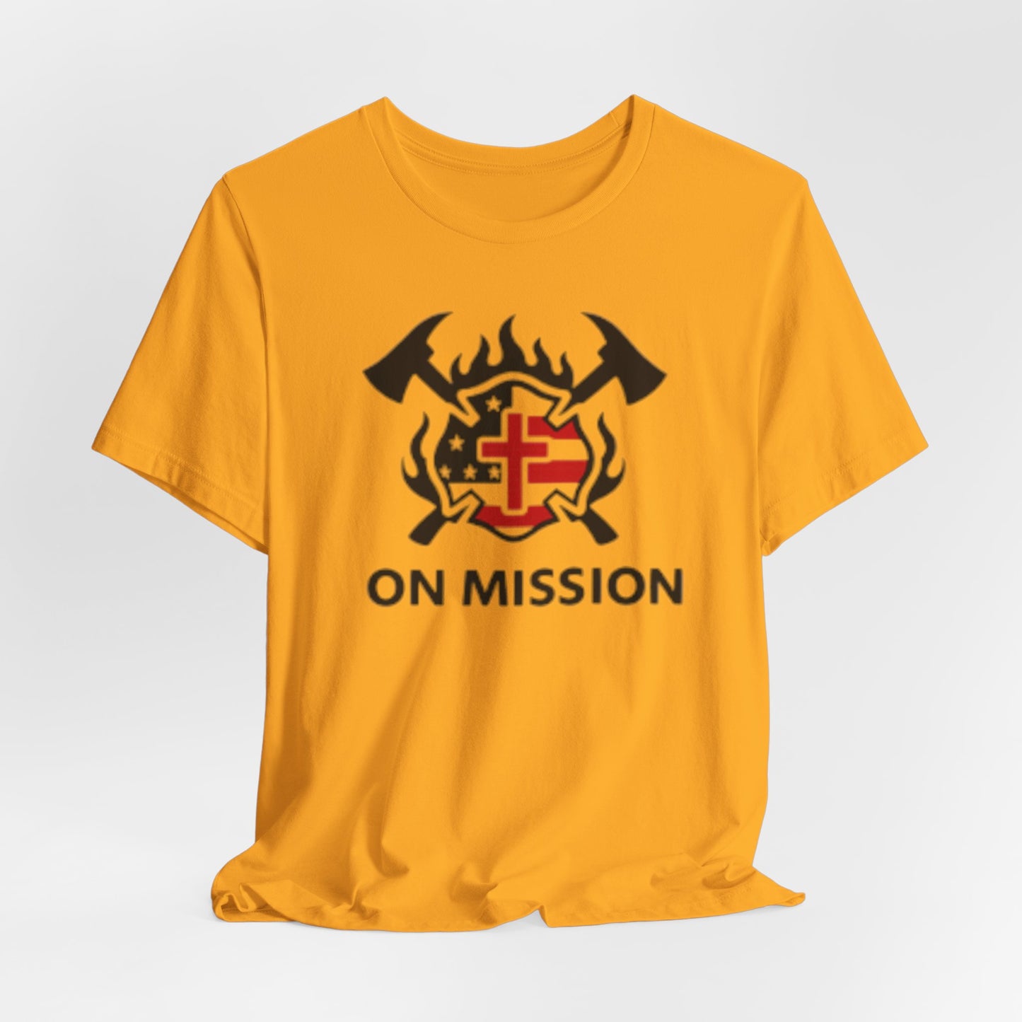 On Mission Christian Cross & American Flag T‑Shirt