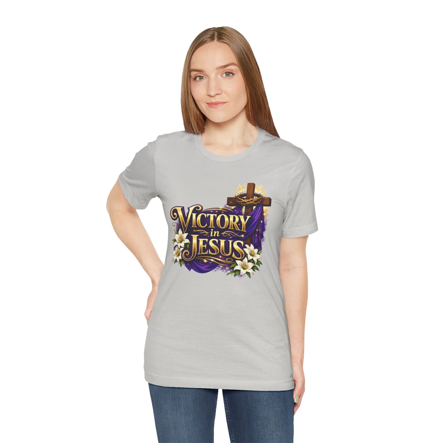 Victory In Jesus Christian T-Shirt — Cross Faith Tee