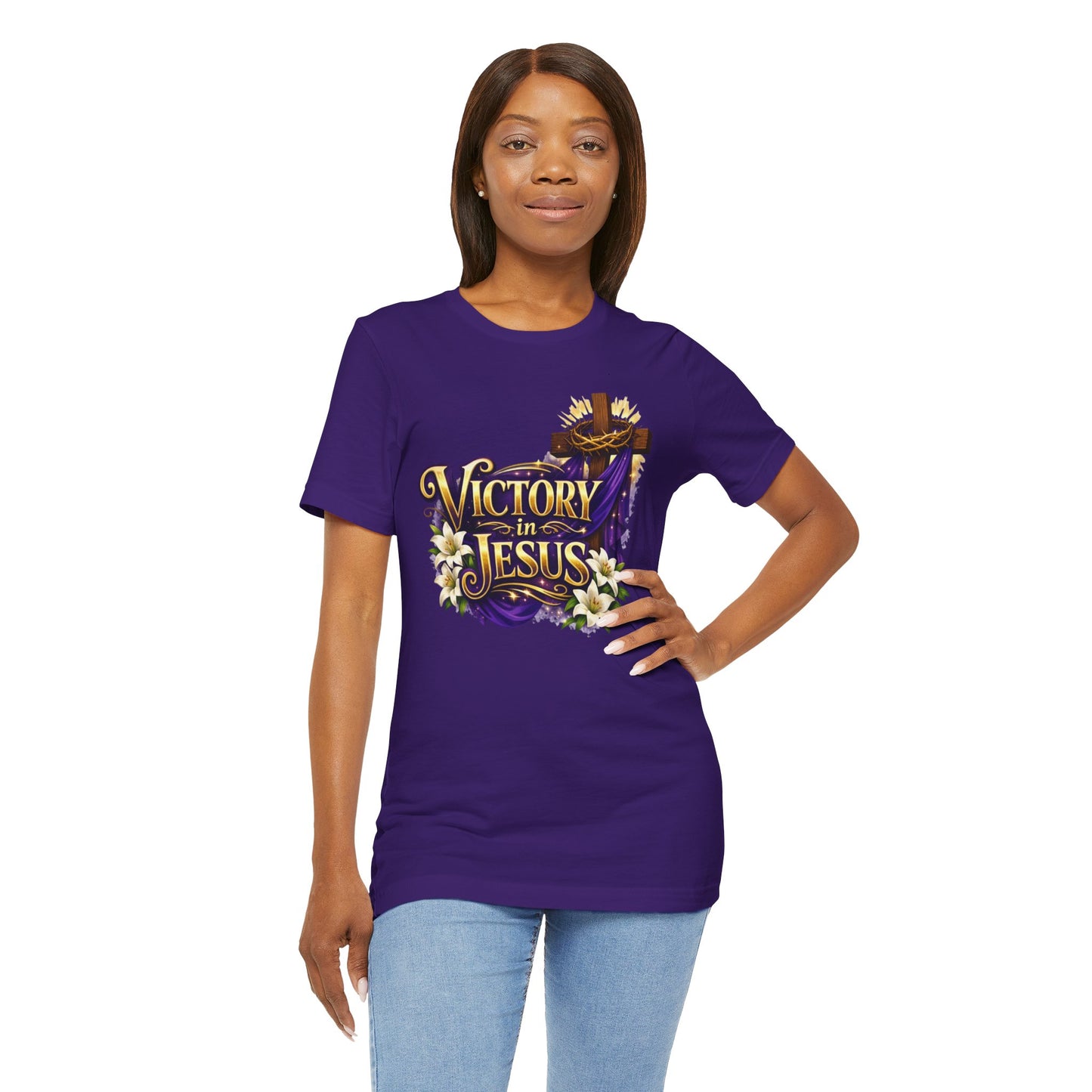 Victory In Jesus Christian T-Shirt — Cross Faith Tee