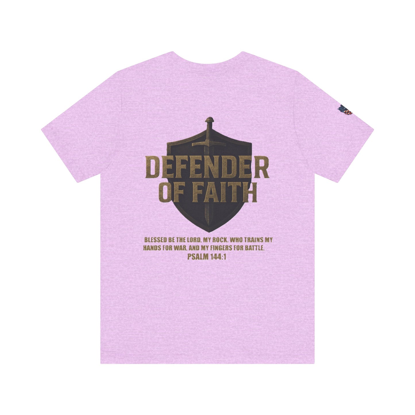 Psalm 144:1 'Defender of Faith' T-Shirt — Christian Scripture Tee