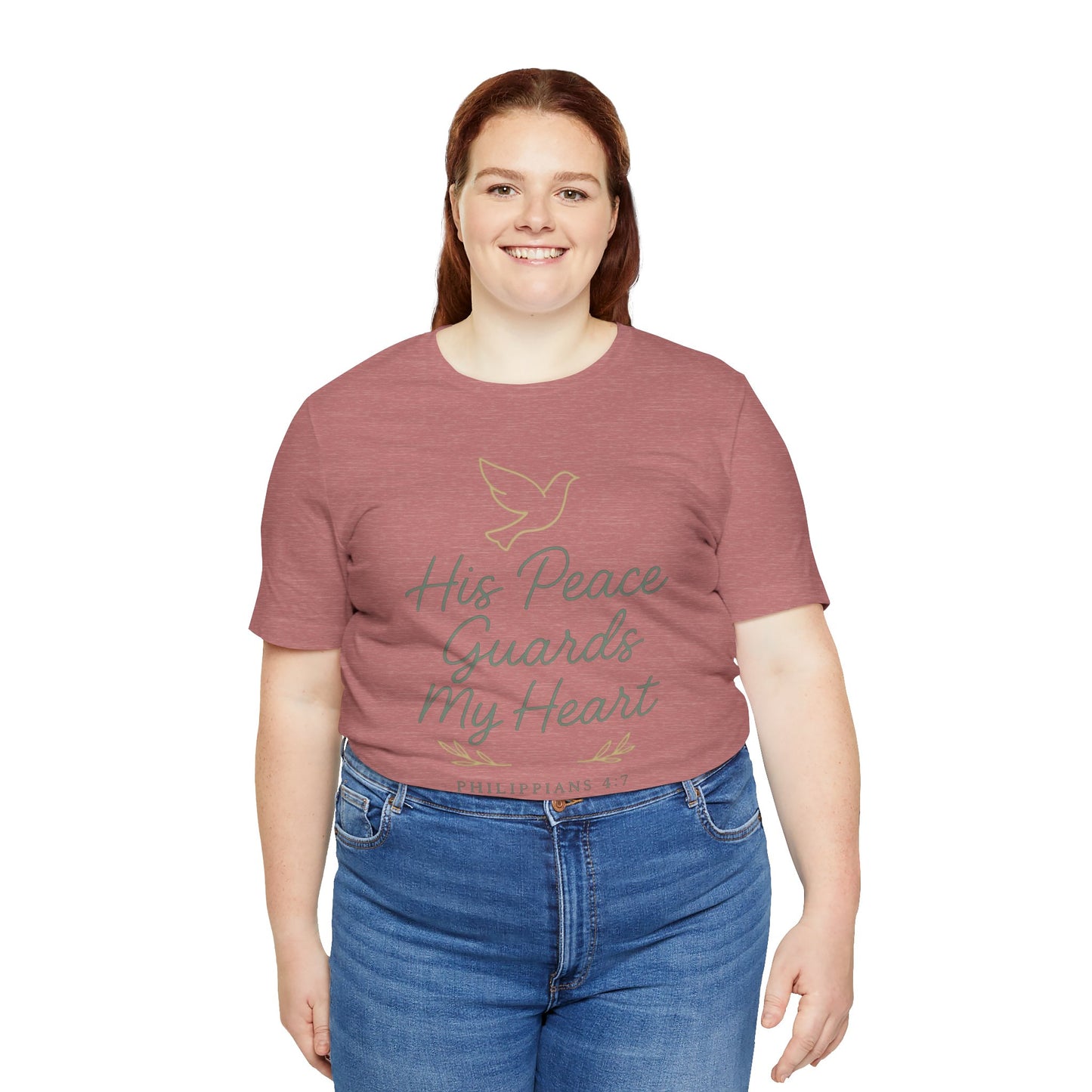 His Peace Guards My Heart Tee — Philippians 4:7 Christian Dove T-Shirt
