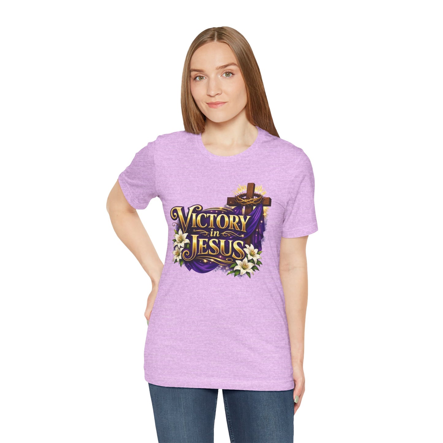 Victory In Jesus Christian T-Shirt — Cross Faith Tee