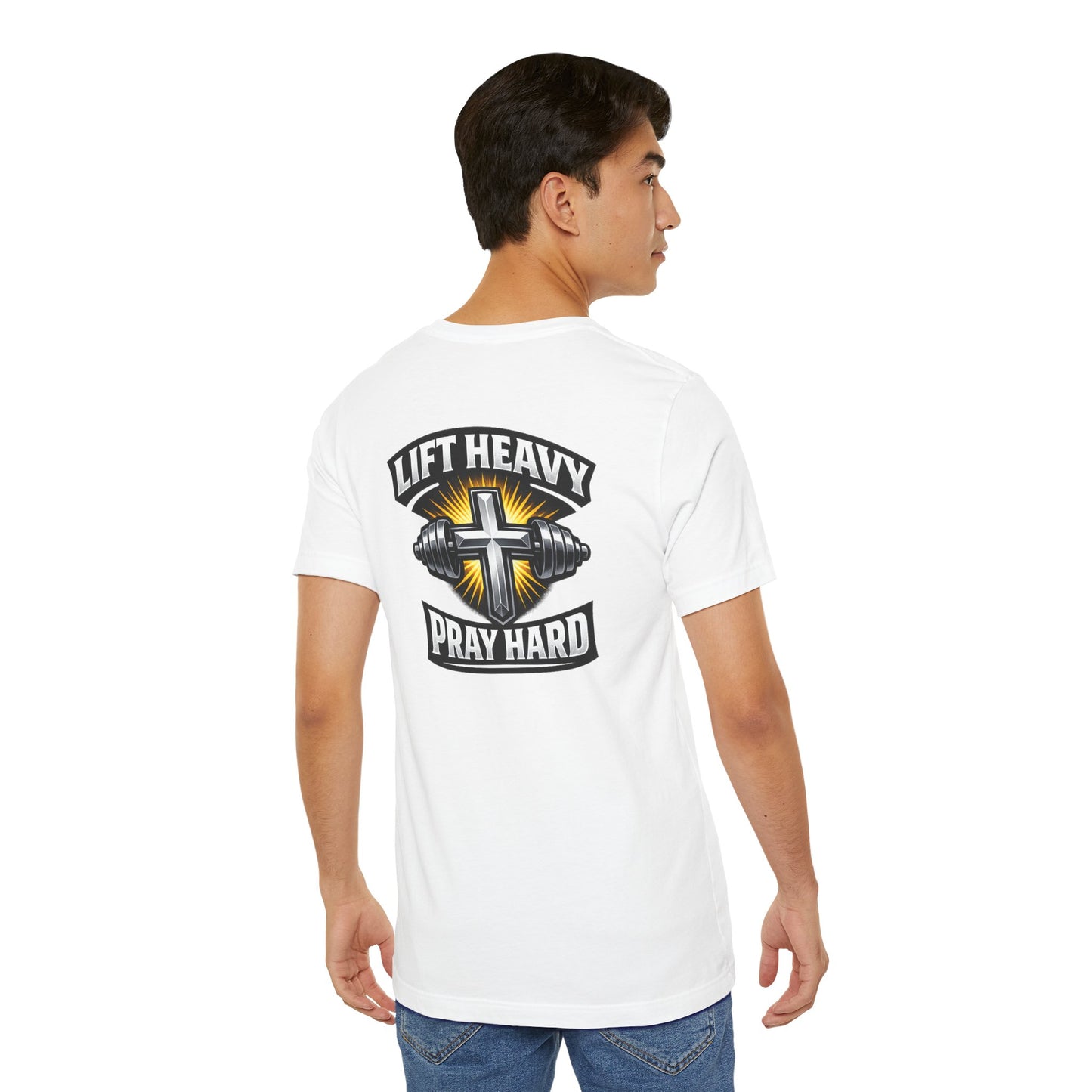 Lift Heavy Pray Hard T‑Shirt — Christian Fitness Gym Tee