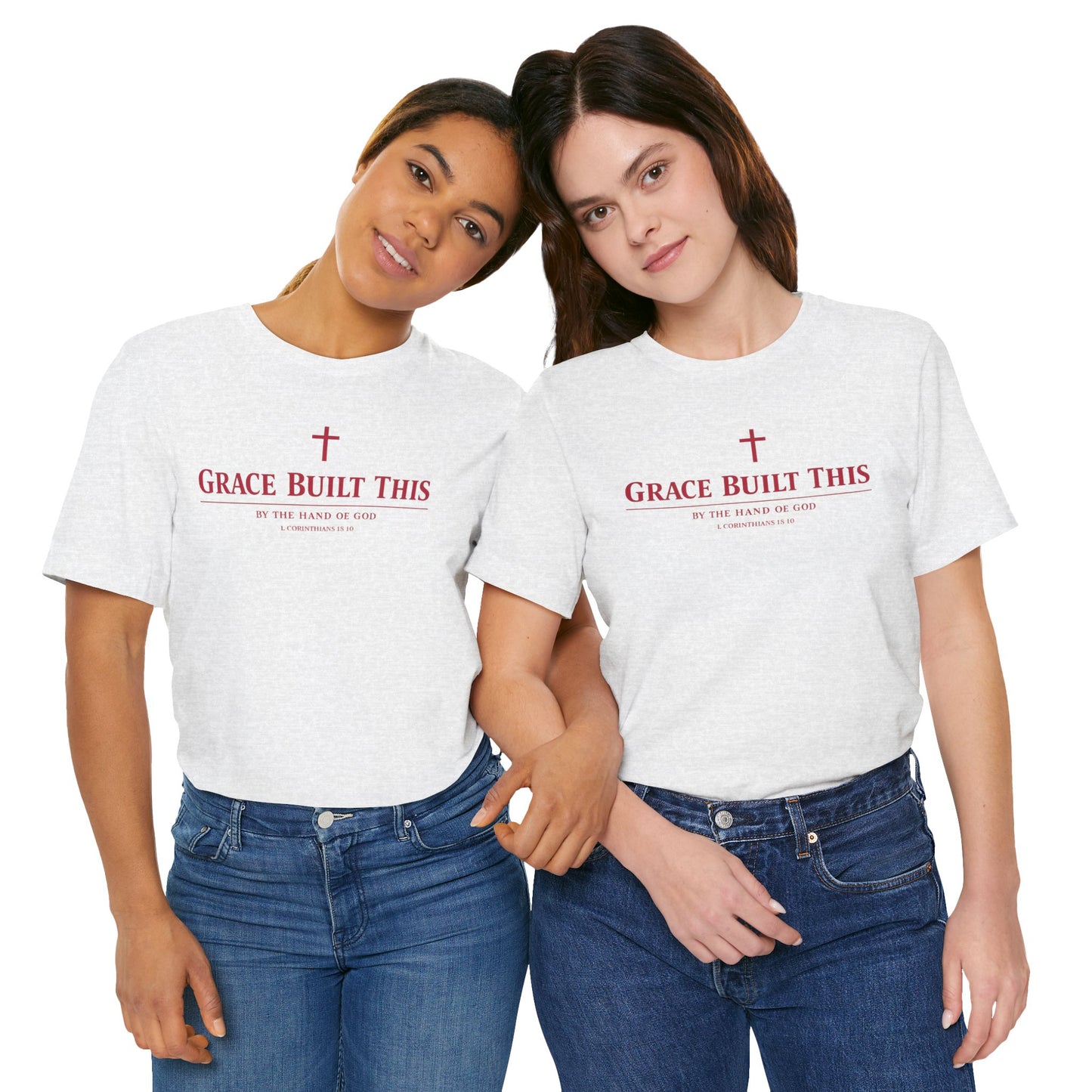 Grace Built This T-Shirt — Christian Faith Tee with Cross