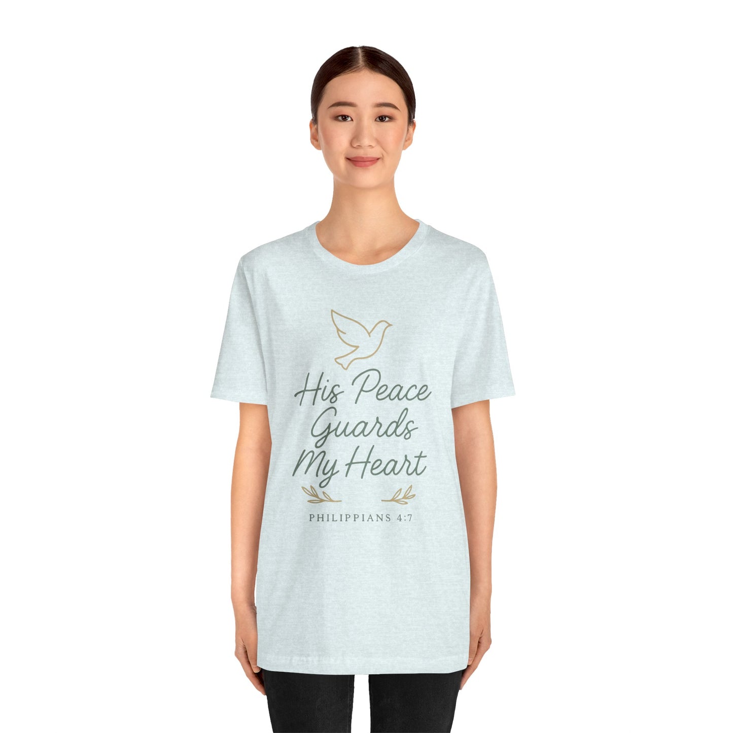 His Peace Guards My Heart Tee — Philippians 4:7 Christian Dove T-Shirt