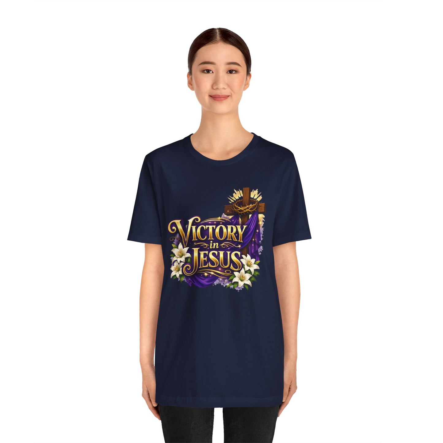Victory In Jesus Christian T-Shirt — Cross Faith Tee