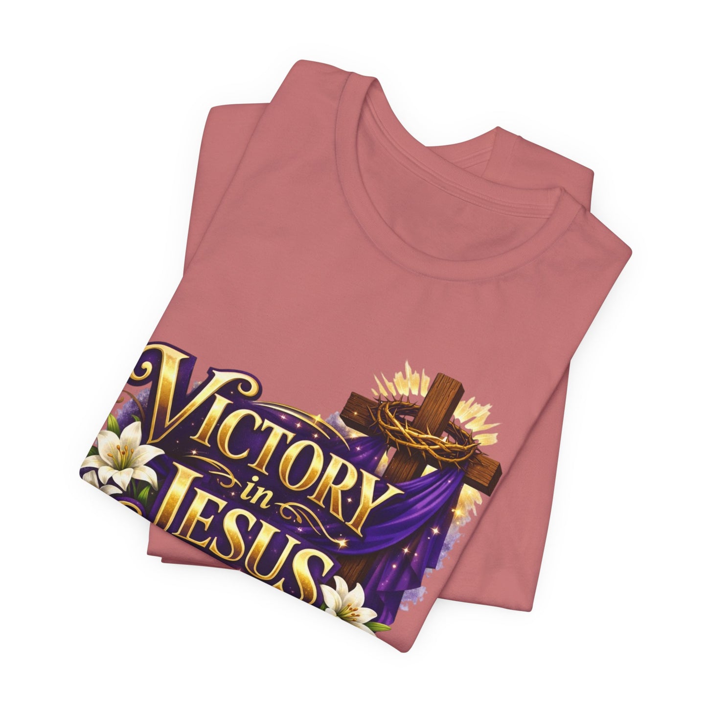 Victory In Jesus Christian T-Shirt — Cross Faith Tee