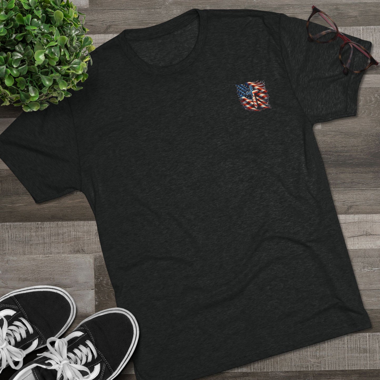 Unisex Tri-Blend Crew Tee "GOD BLESS AMERICA"