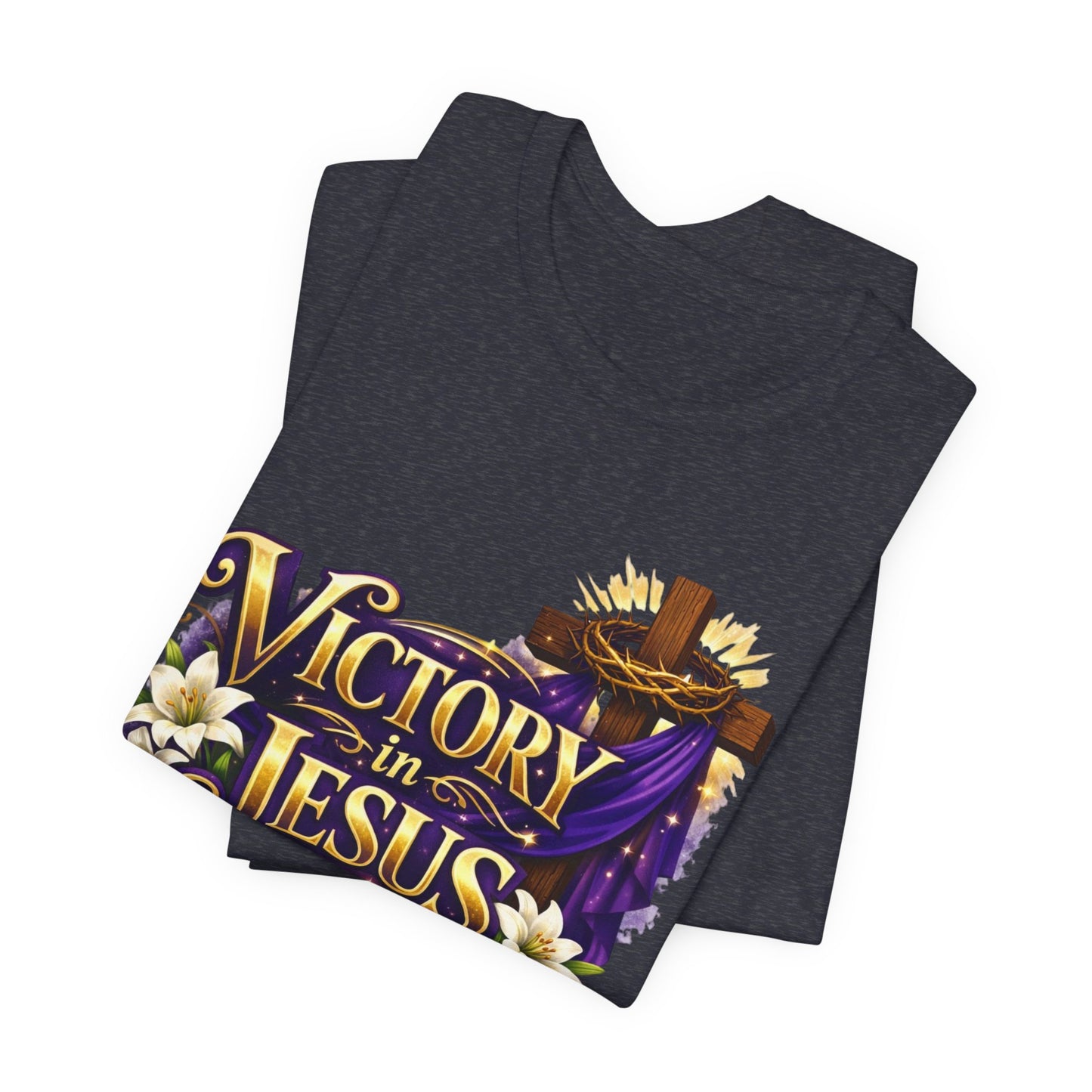 Victory In Jesus Christian T-Shirt — Cross Faith Tee
