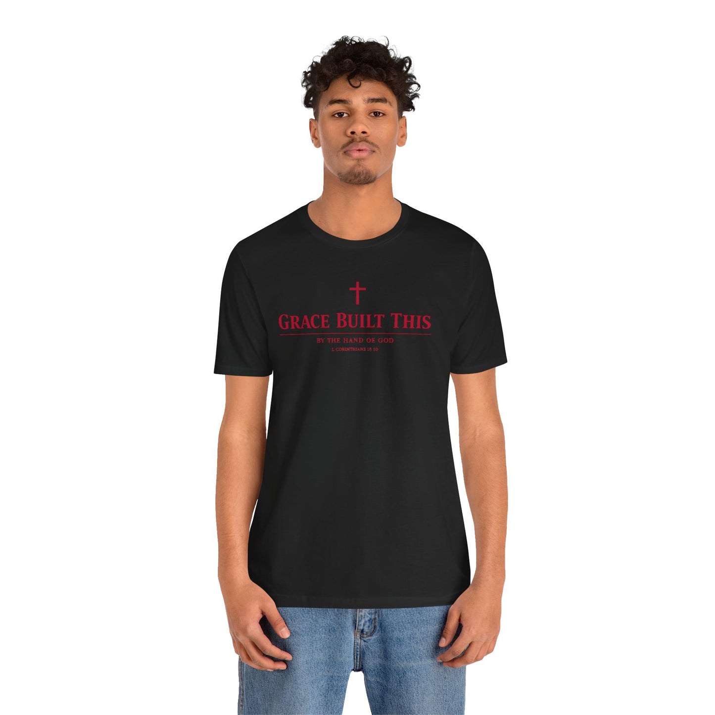 Grace Built This T-Shirt — Christian Faith Tee with Cross