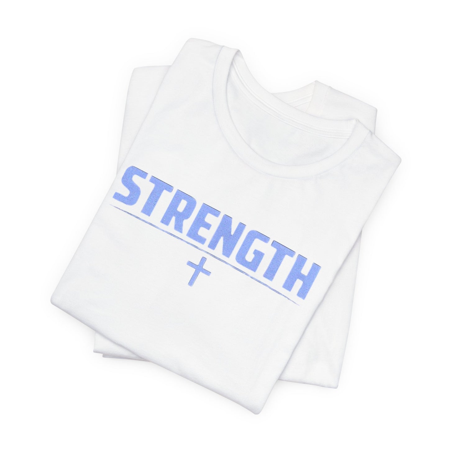 Strength with Cross Tee — Minimal Motivational Fitness Shirt
