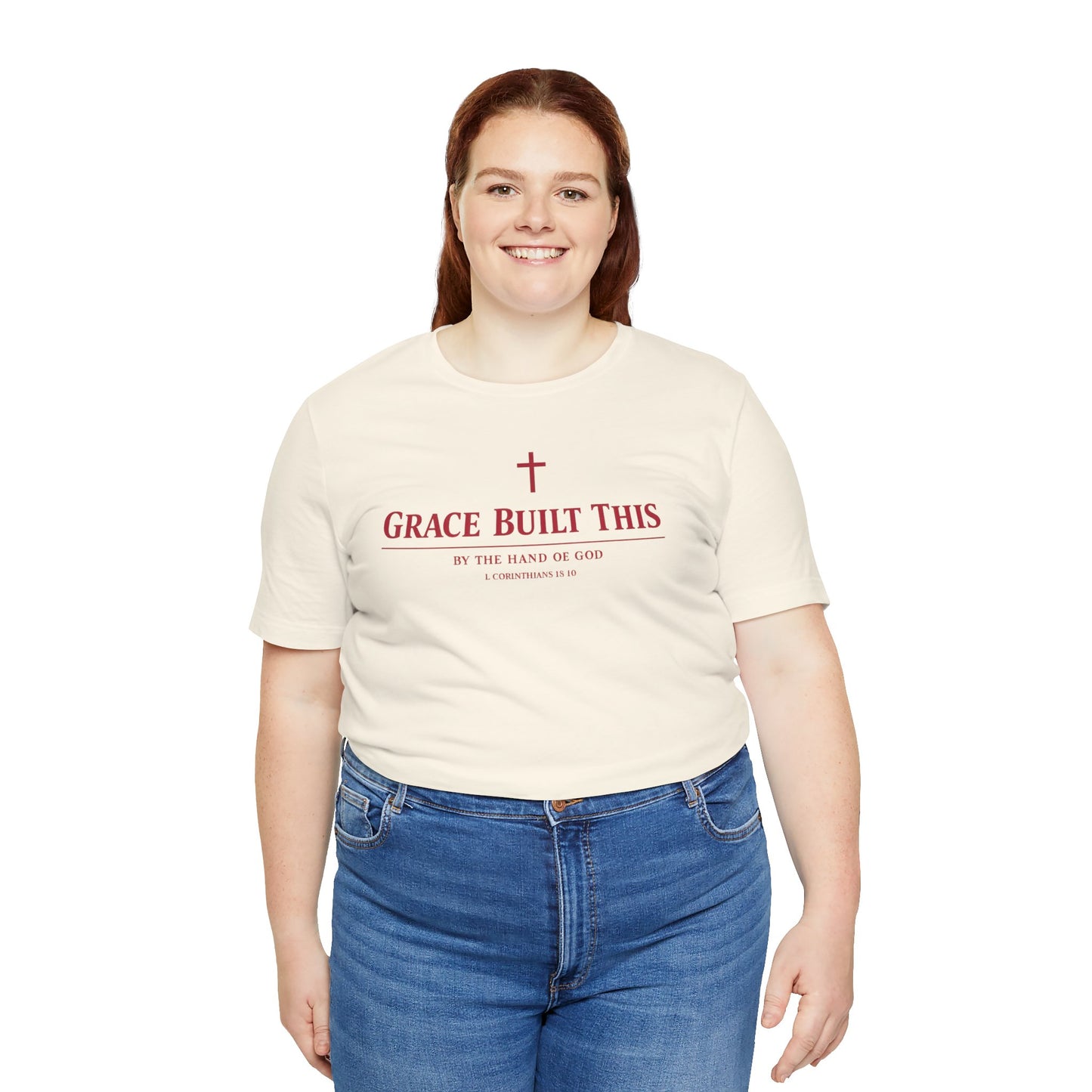 Grace Built This T-Shirt — Christian Faith Tee with Cross