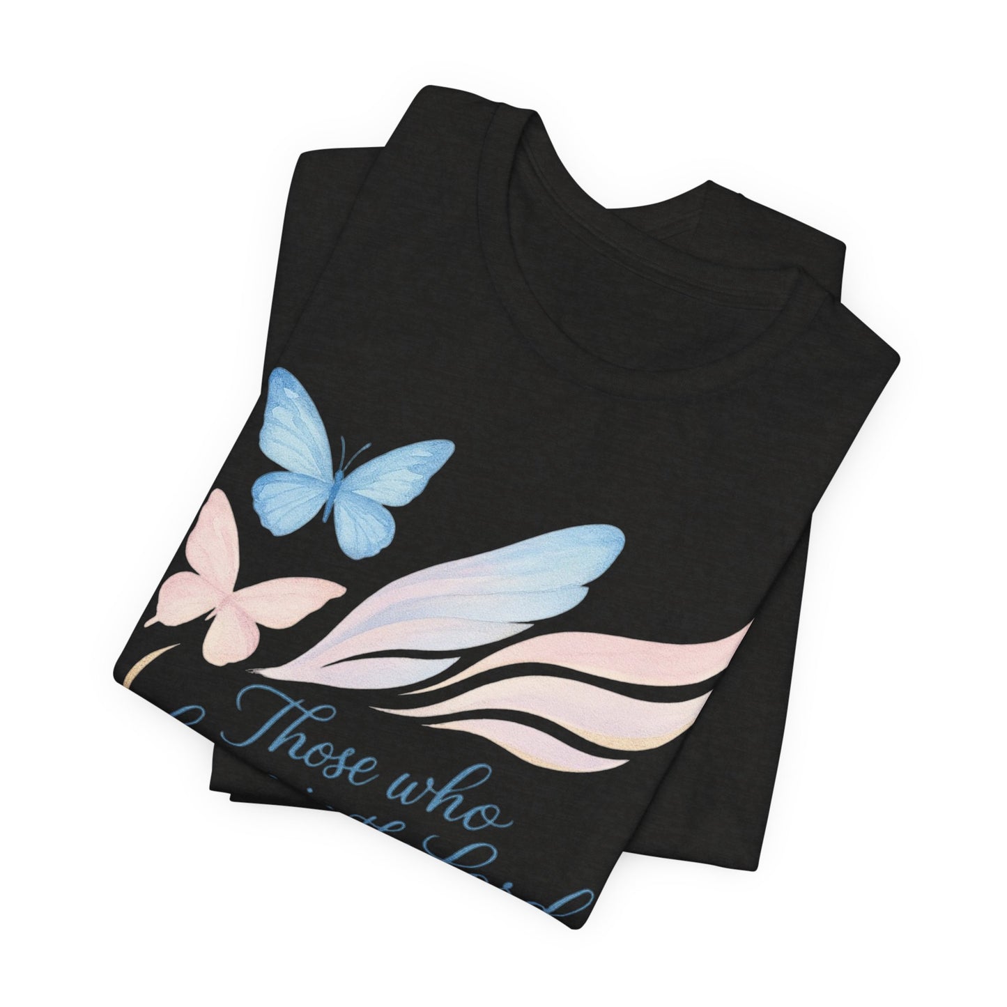 Inspirational Scripture T-Shirt – "Those Who Hope in the Lord" Isaiah 40:31, Pastel Butterflies