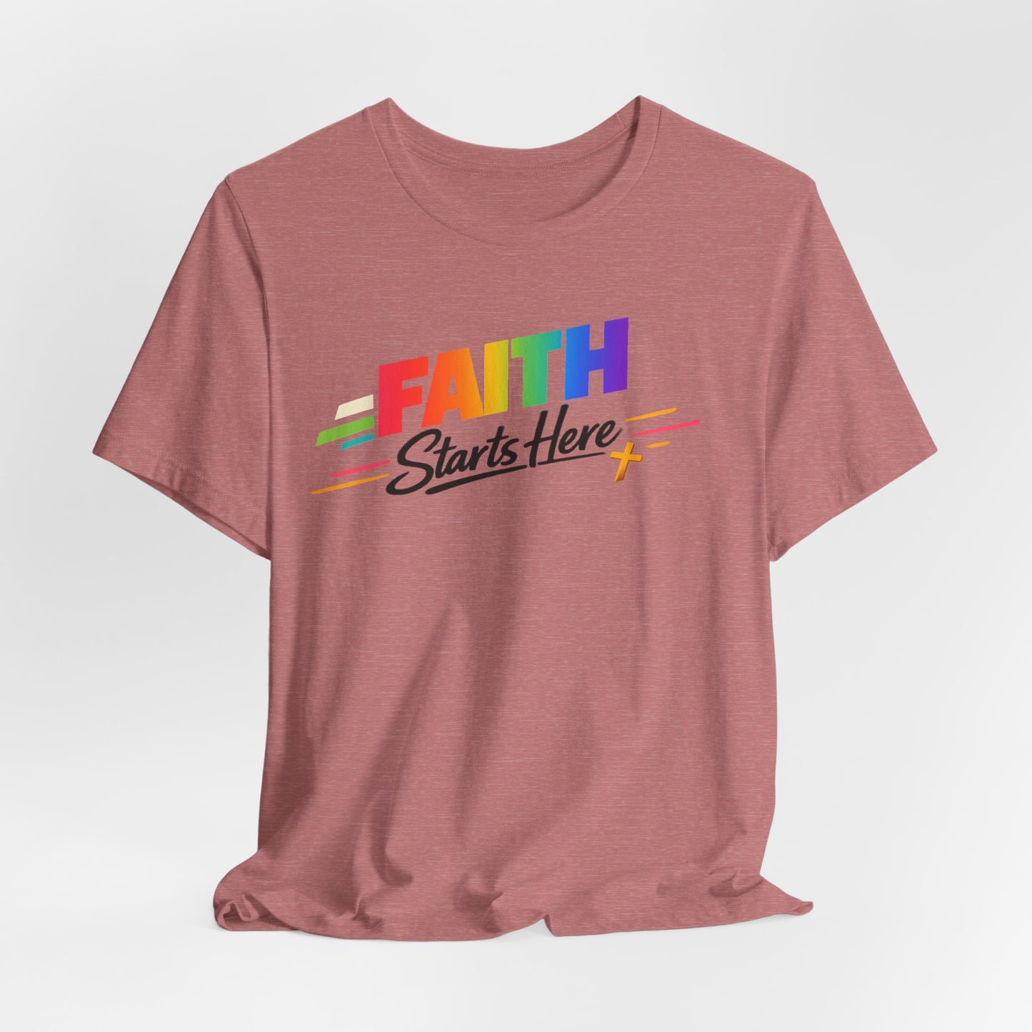 Faith Starts Here Rainbow Tee