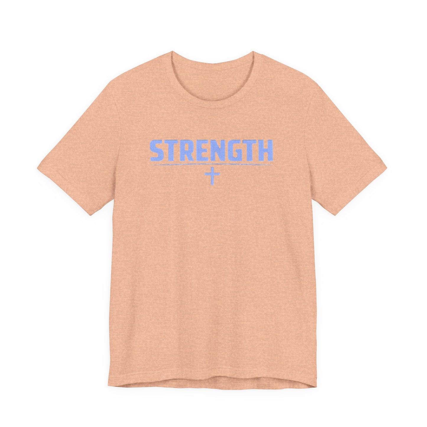 Strength with Cross Tee — Minimal Motivational Fitness Shirt