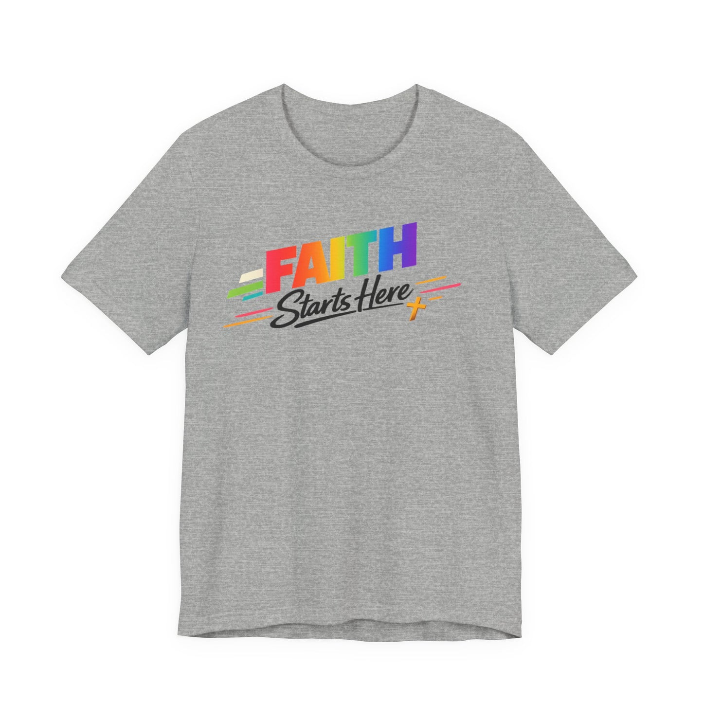 Faith Starts Here Rainbow Tee