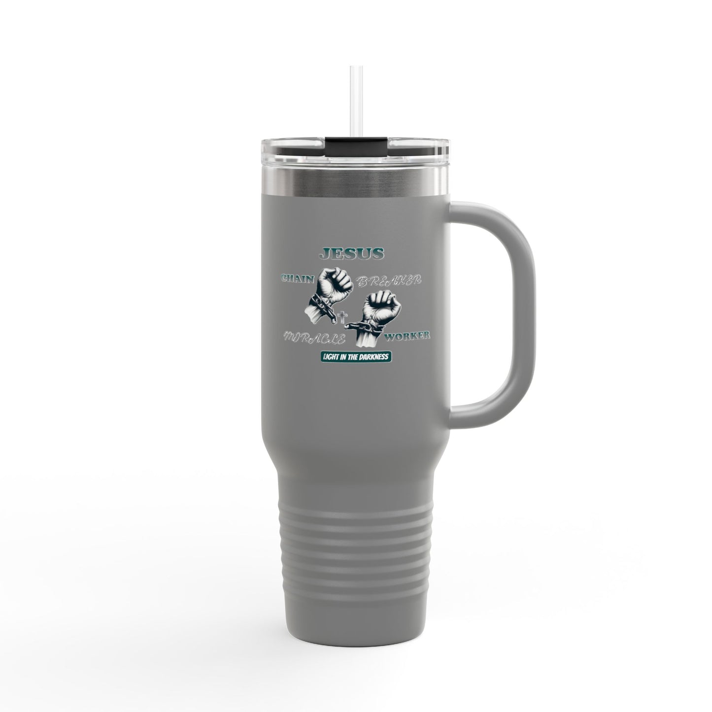 Travel Mug - Jesus Chain Breaker Miracle Worker Design
