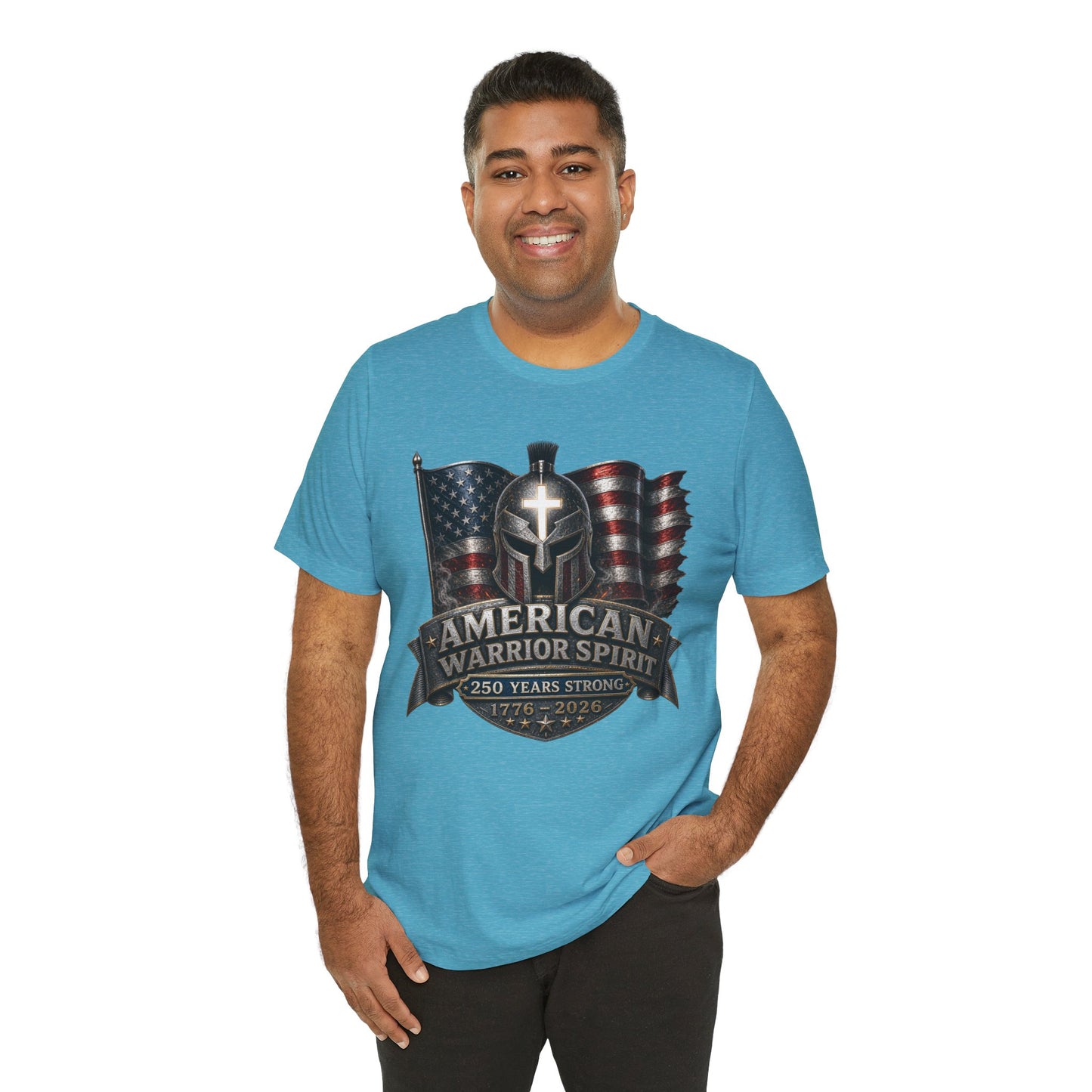 American Warrior Spirit T-Shirt – Patriotic 250 Years Strong Tee (1776–2026)