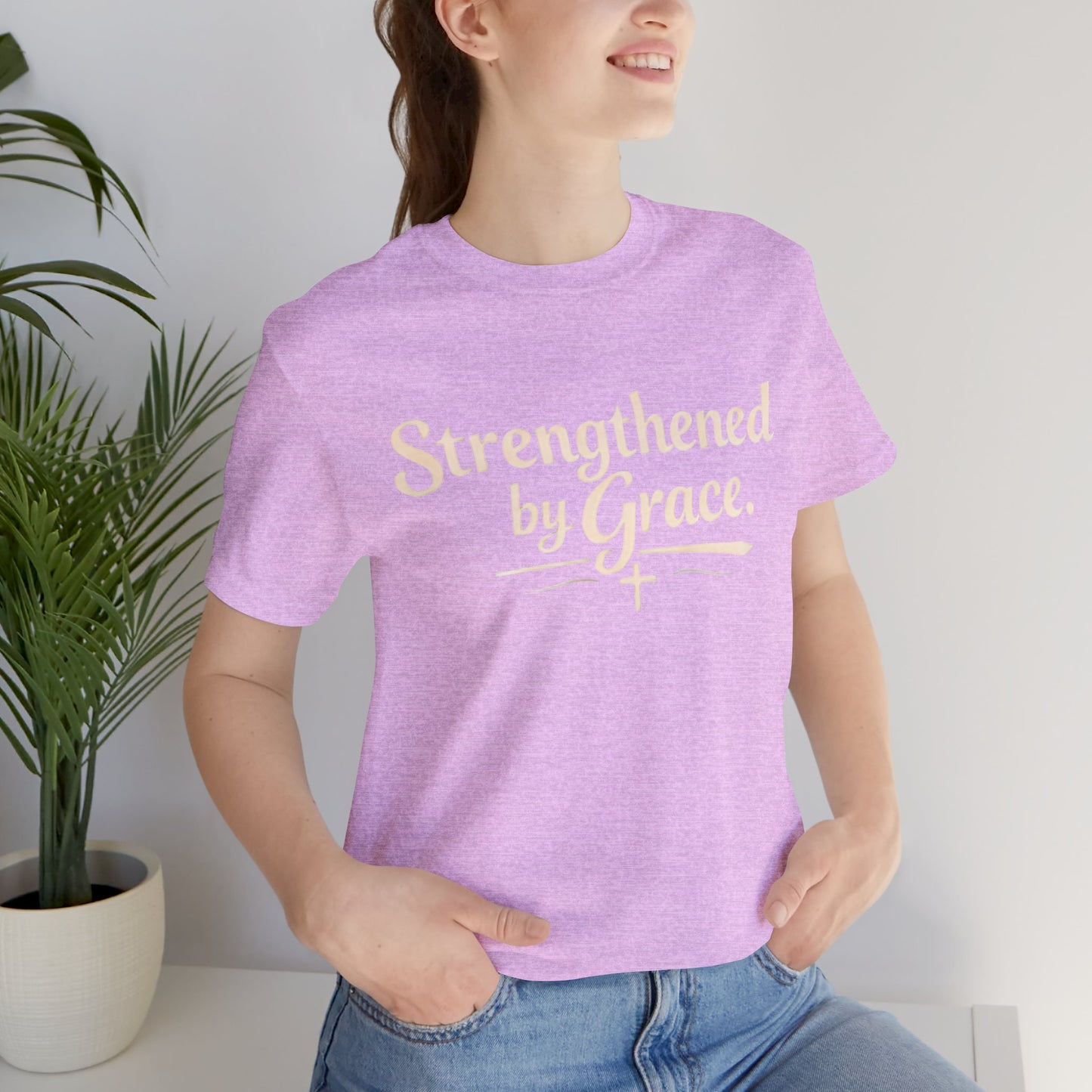 Strengthened by Grace T‑Shirt — Inspirational Faith Tee