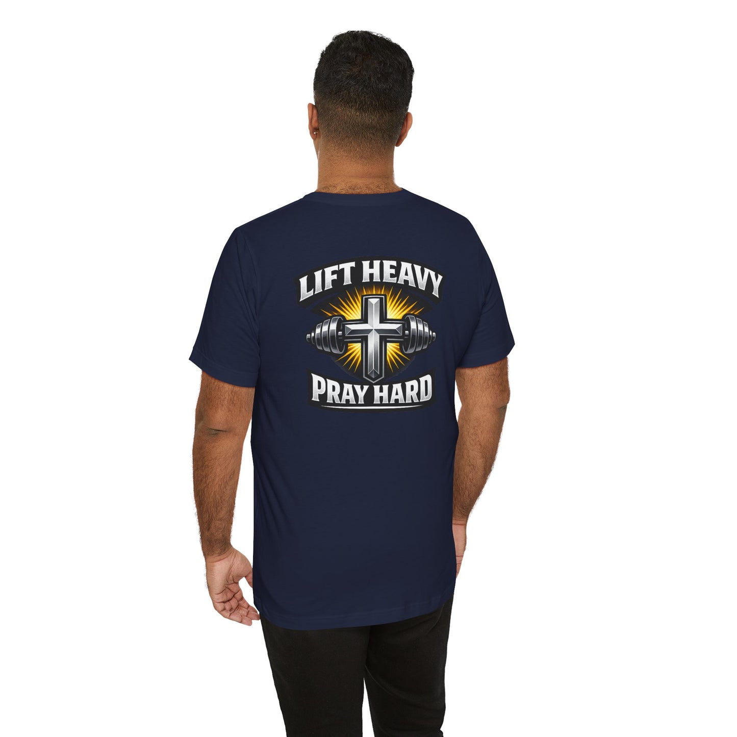 Lift Heavy Pray Hard T‑Shirt — Christian Fitness Gym Tee