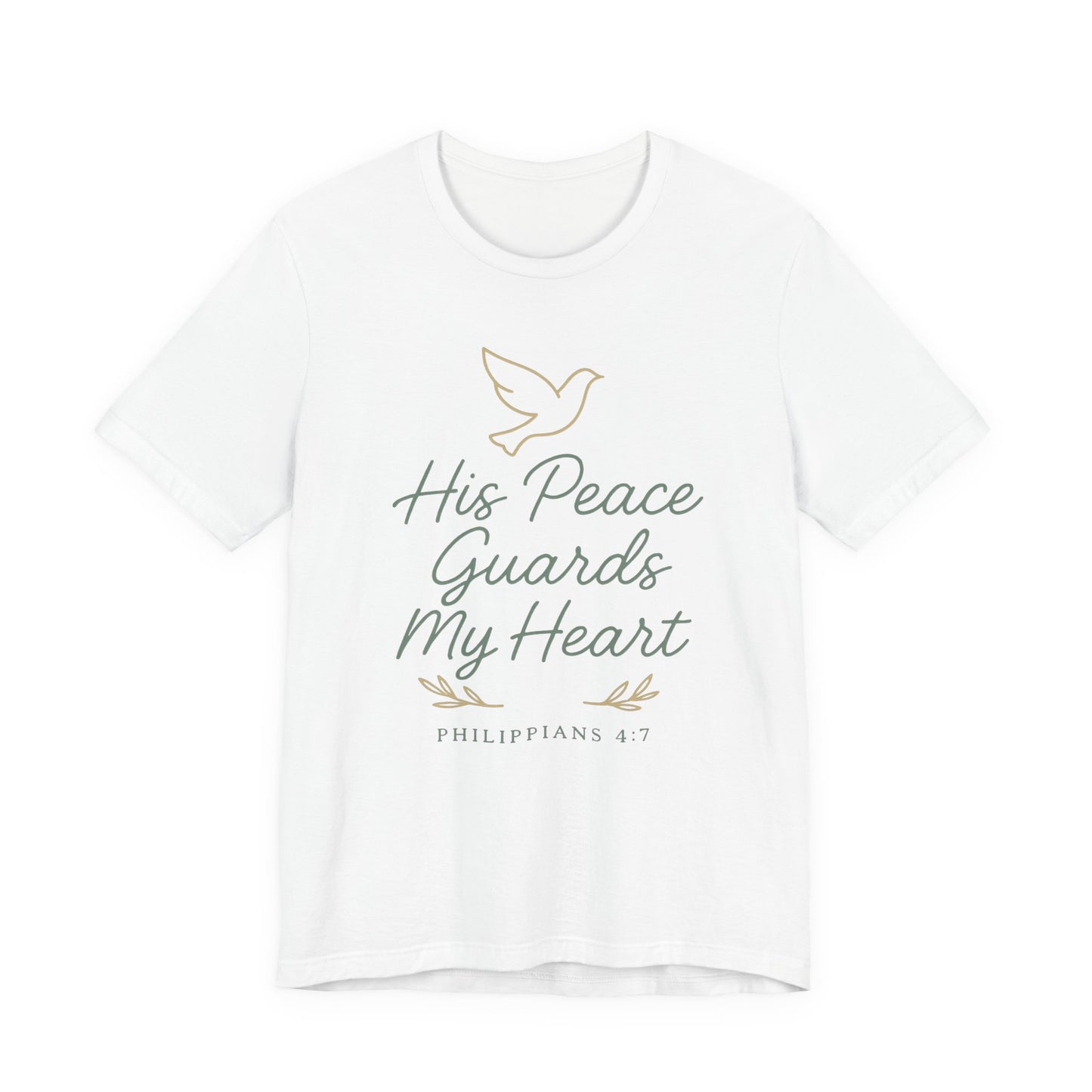 His Peace Guards My Heart Tee — Philippians 4:7 Christian Dove T-Shirt
