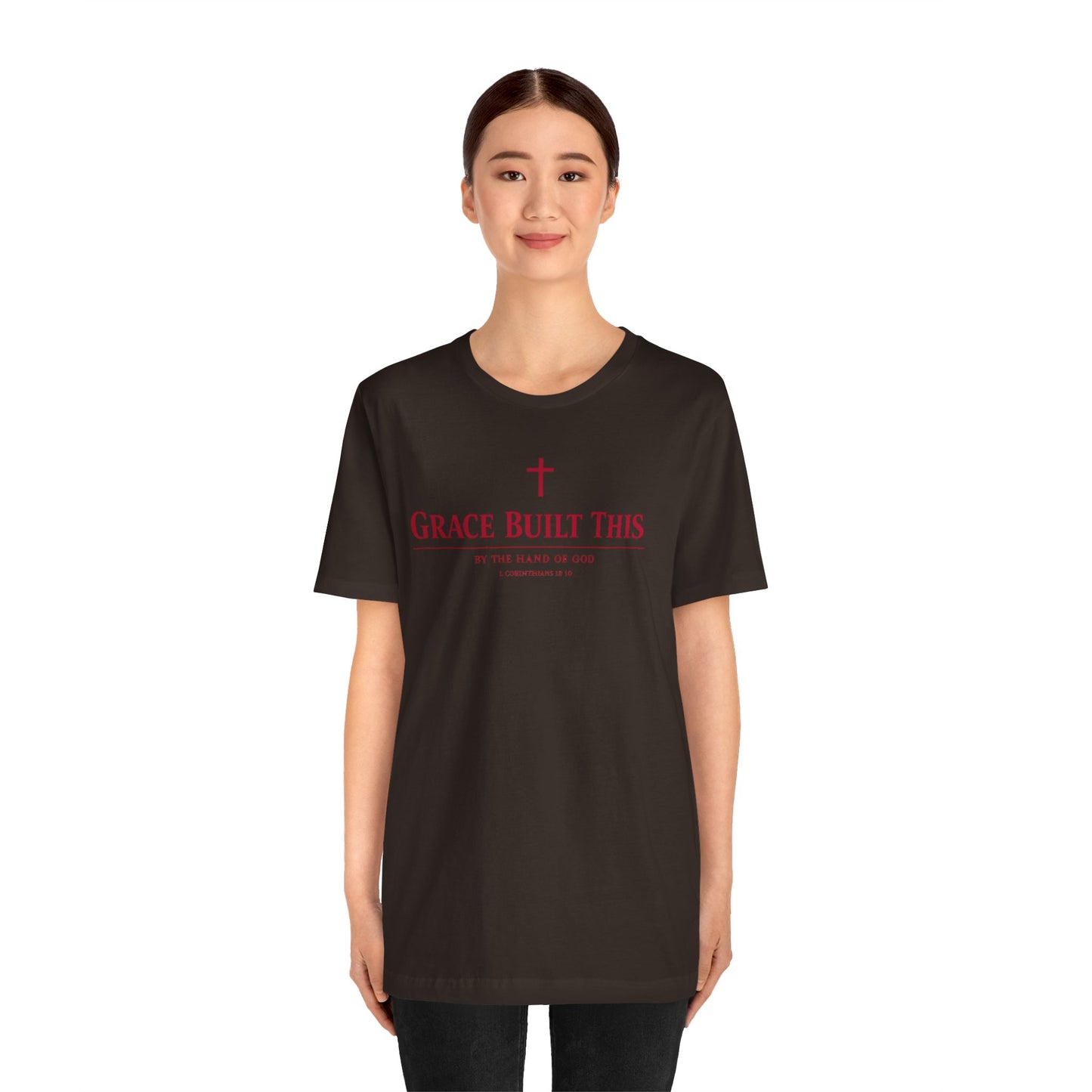 Grace Built This T-Shirt — Christian Faith Tee with Cross