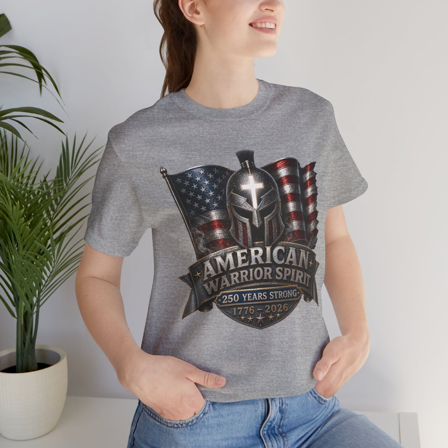 American Warrior Spirit T-Shirt – Patriotic 250 Years Strong Tee (1776–2026)