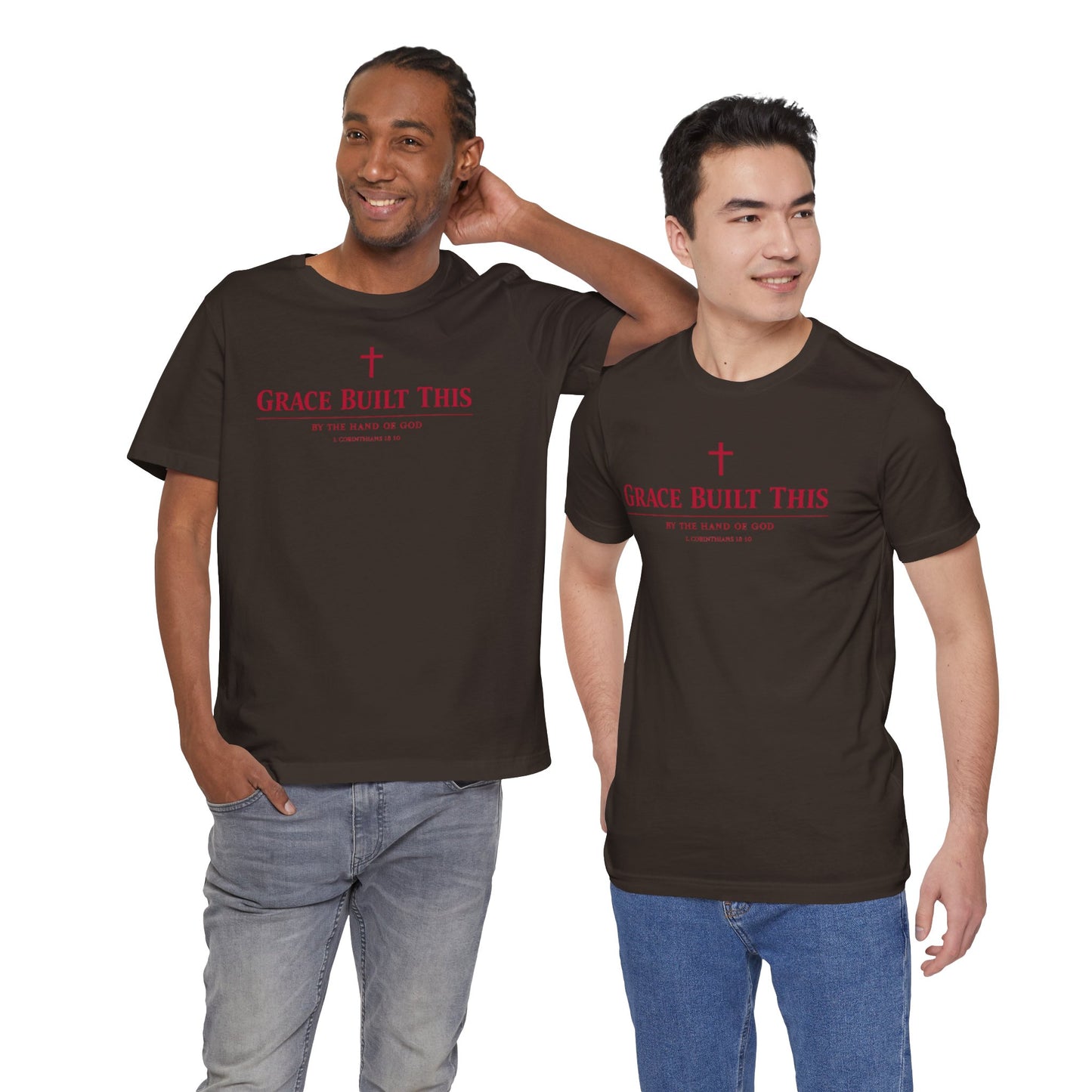 Grace Built This T-Shirt — Christian Faith Tee with Cross