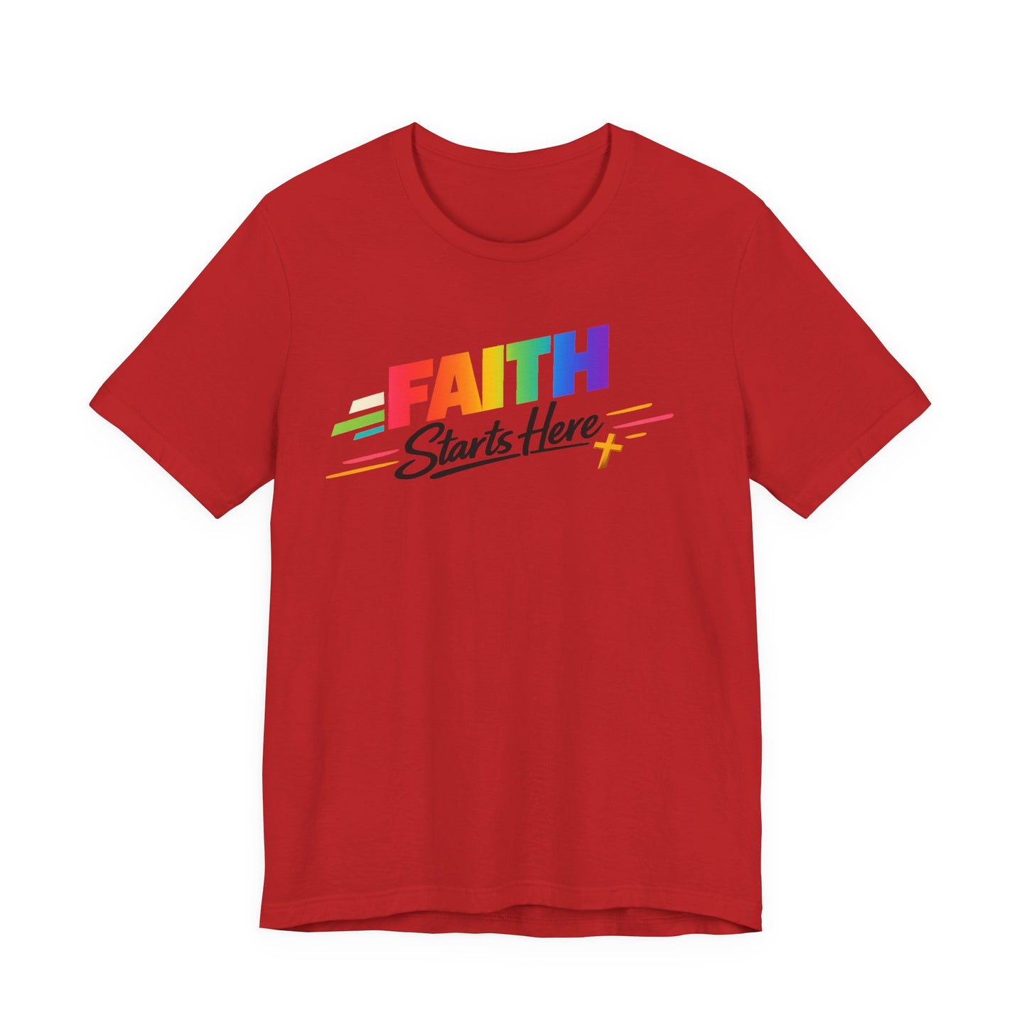 Faith Starts Here Rainbow Tee