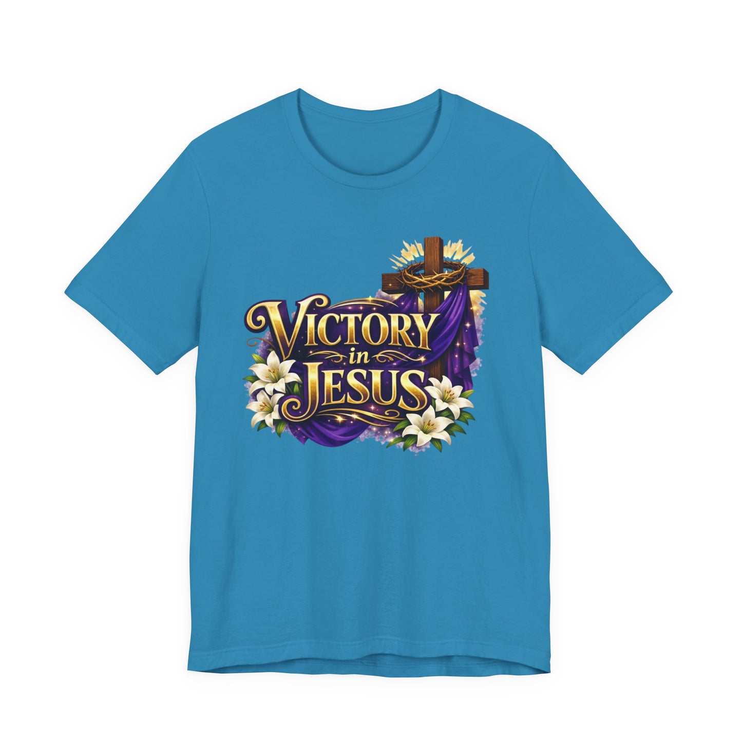 Victory In Jesus Christian T-Shirt — Cross Faith Tee