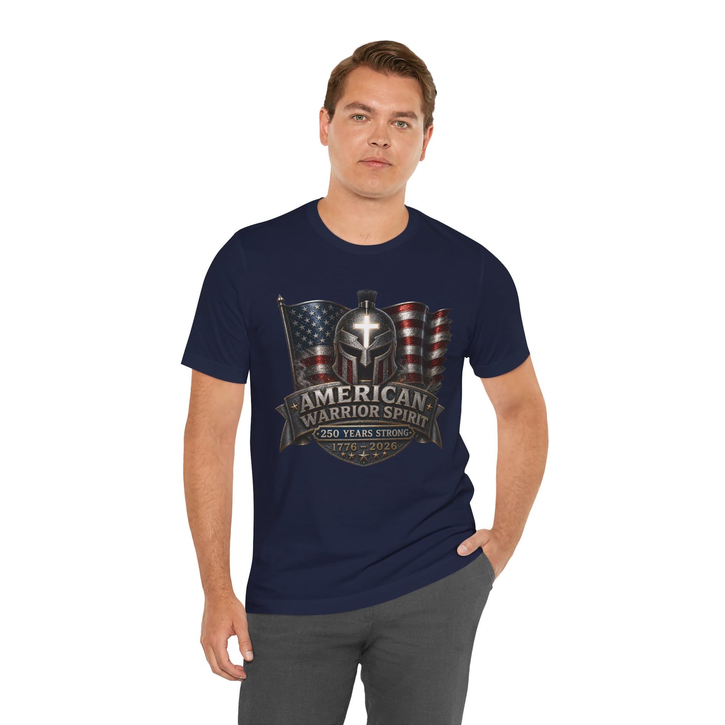 American Warrior Spirit T-Shirt – Patriotic 250 Years Strong Tee (1776–2026)
