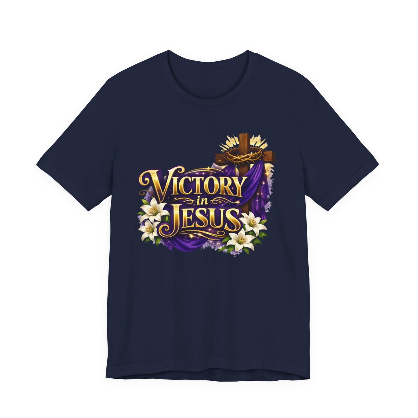Victory In Jesus Christian T-Shirt — Cross Faith Tee