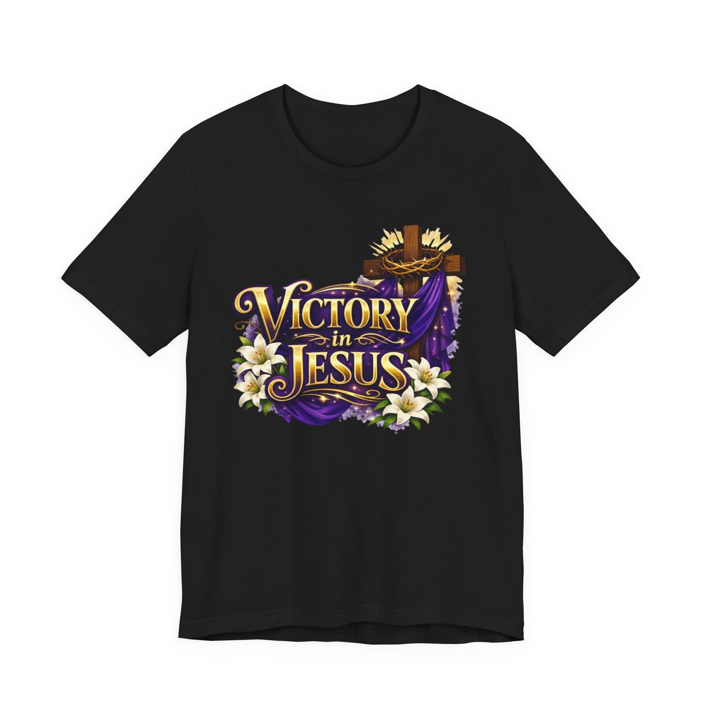 Victory In Jesus Christian T-Shirt — Cross Faith Tee