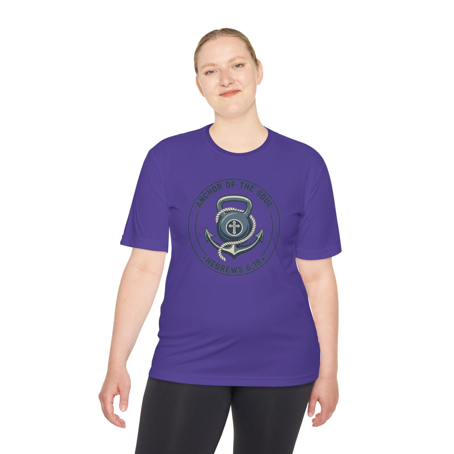 Hebrews 6:19 Anchor of the Soul Moisture-Wicking Workout Tee