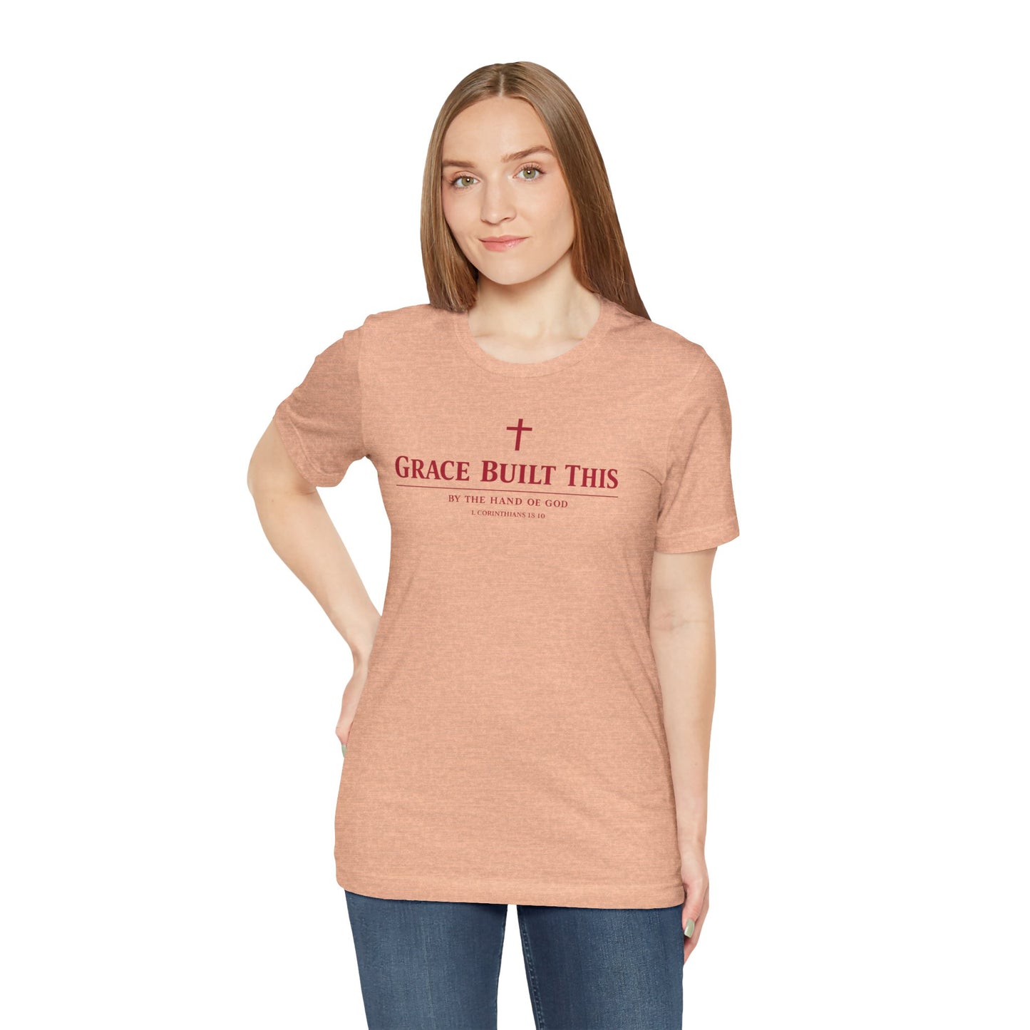 Grace Built This T-Shirt — Christian Faith Tee with Cross