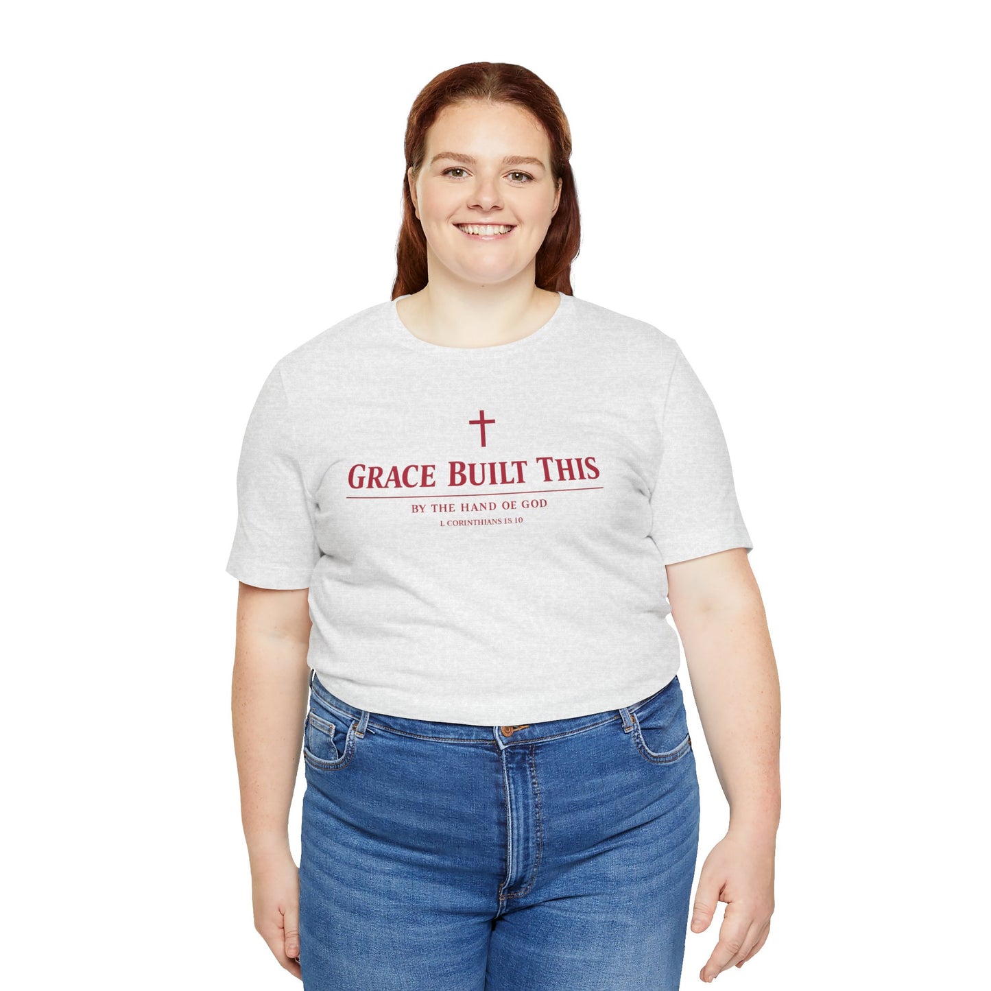 Grace Built This T-Shirt — Christian Faith Tee with Cross