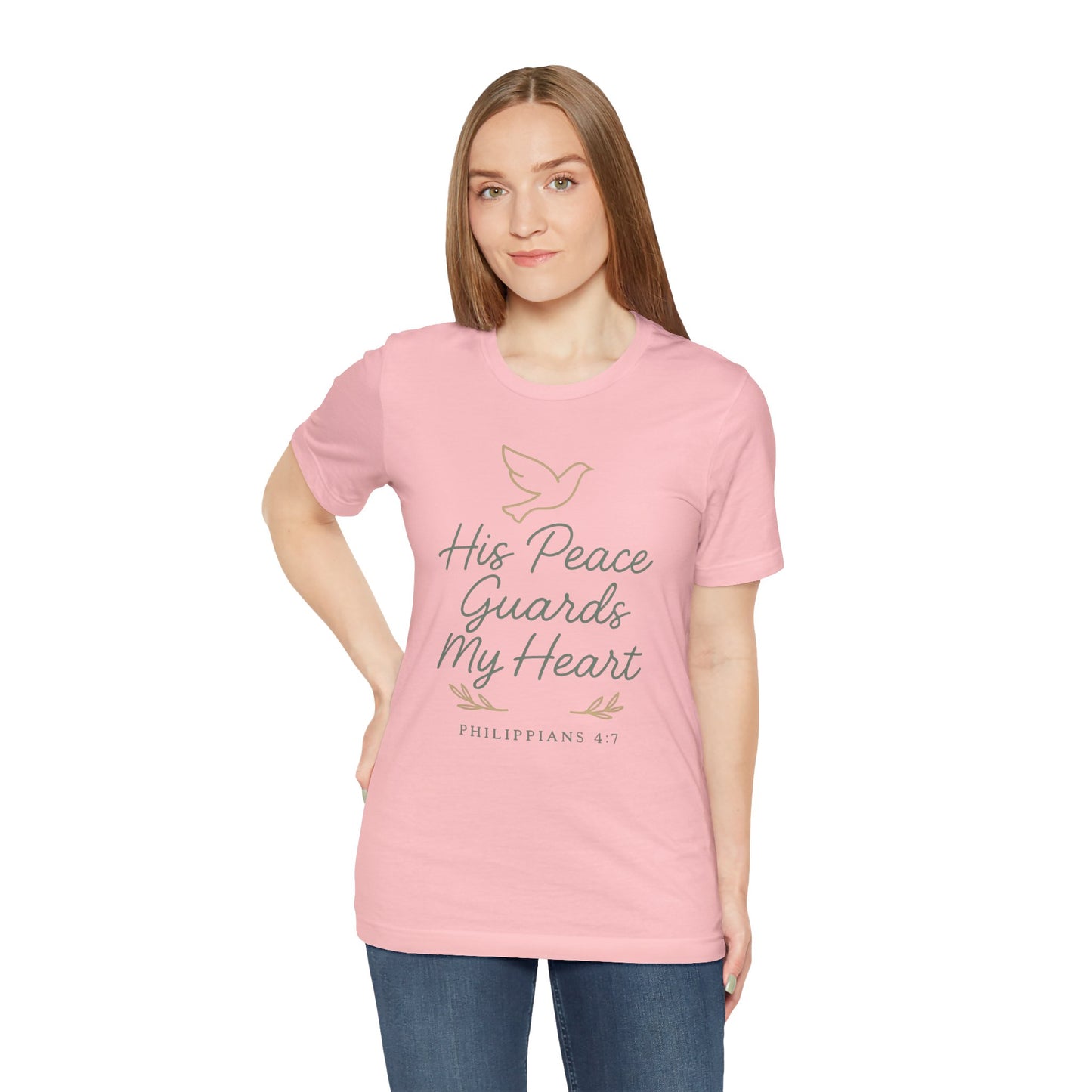 His Peace Guards My Heart Tee — Philippians 4:7 Christian Dove T-Shirt